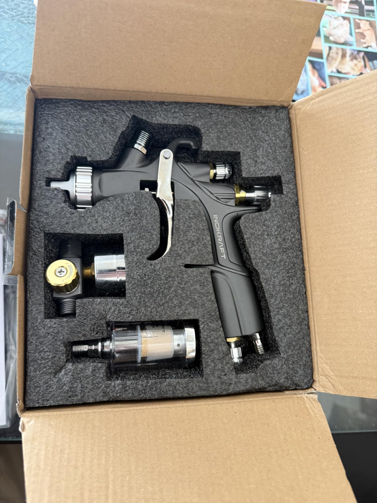 InoKraft D1 LVLP Air Spray Gun Premium Kit | Easy to Use, Paint Gun for Cars & House DIY Painting, 1.3/1.5/1.7mm Nozzles, with Paint Sprayer Accessories customer photo 2