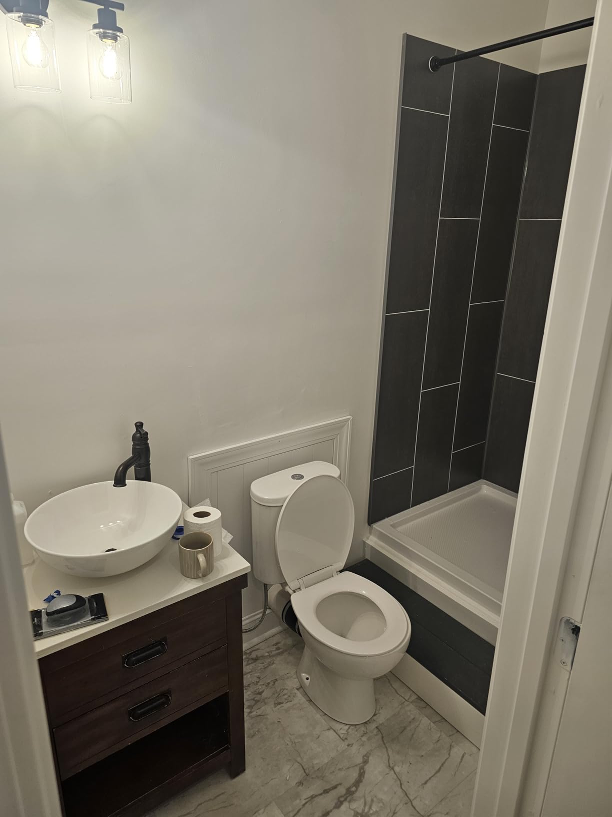 Simple Projec 600w Macerating Toilet System, Silent & Powerful | Upflush Upflow Toilet for Basement Included Macerator Pump with Ac Vent & 4 Water Inltes for Bathroom, 2-piece Kit customer photo 1