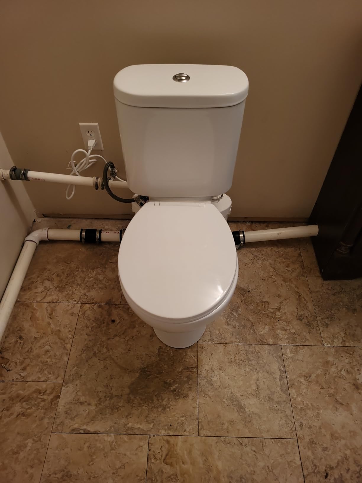 Simple Projec 600w Macerating Toilet System, Silent & Powerful | Upflush Upflow Toilet for Basement Included Macerator Pump with Ac Vent & 4 Water Inltes for Bathroom, 2-piece Kit customer photo 2