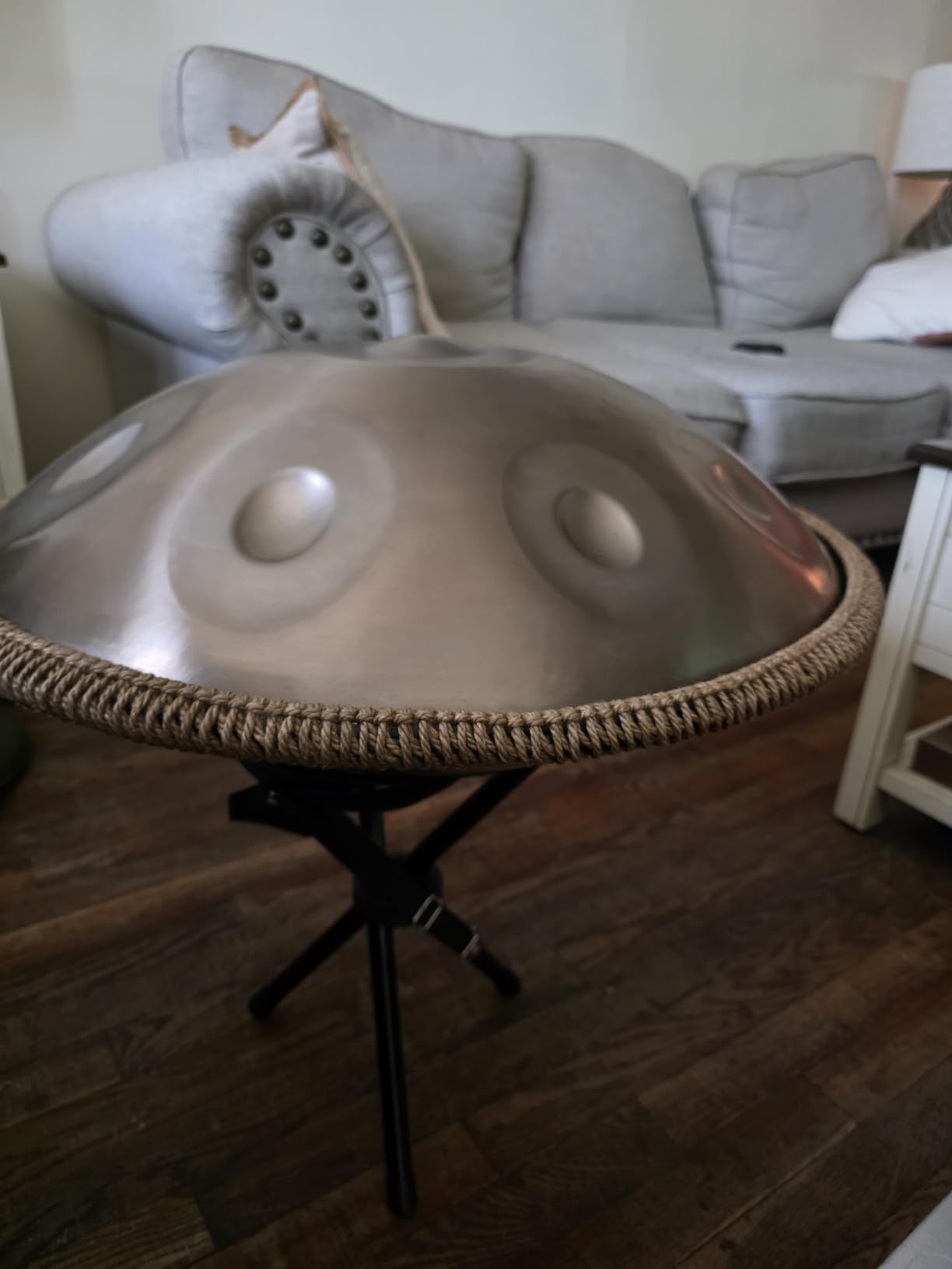 Handpan Drum,22inch 10 Sounds D Minor Silver Print 432hz Handpan,Adult's Steel Hand Pan Instrument,Sounds Clean Clear Ethereal customer photo 2