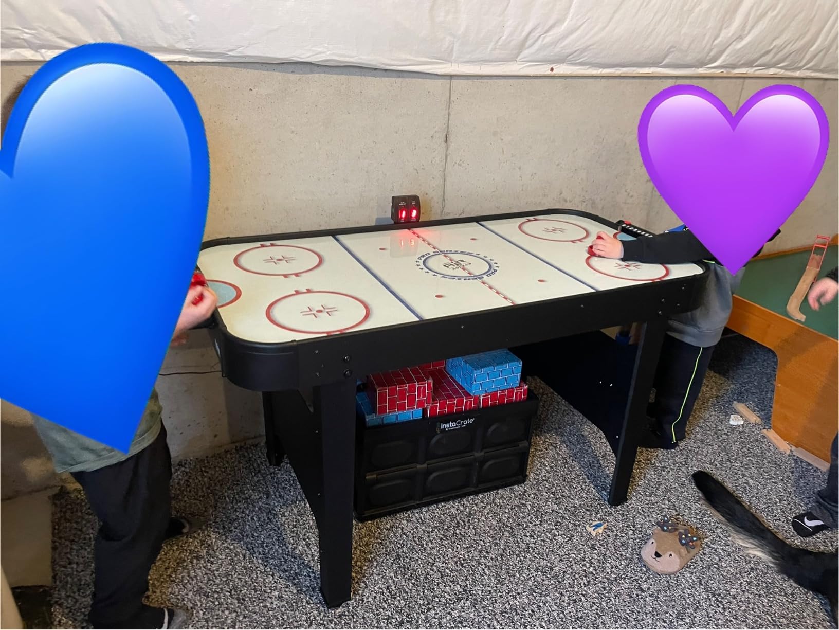 GoSports 48 Inch Air Hockey Arcade Table - Oak or Black - Includes 2 Pushers, 3 Pucks, AC Motor, and LED Scoreboard customer photo 1