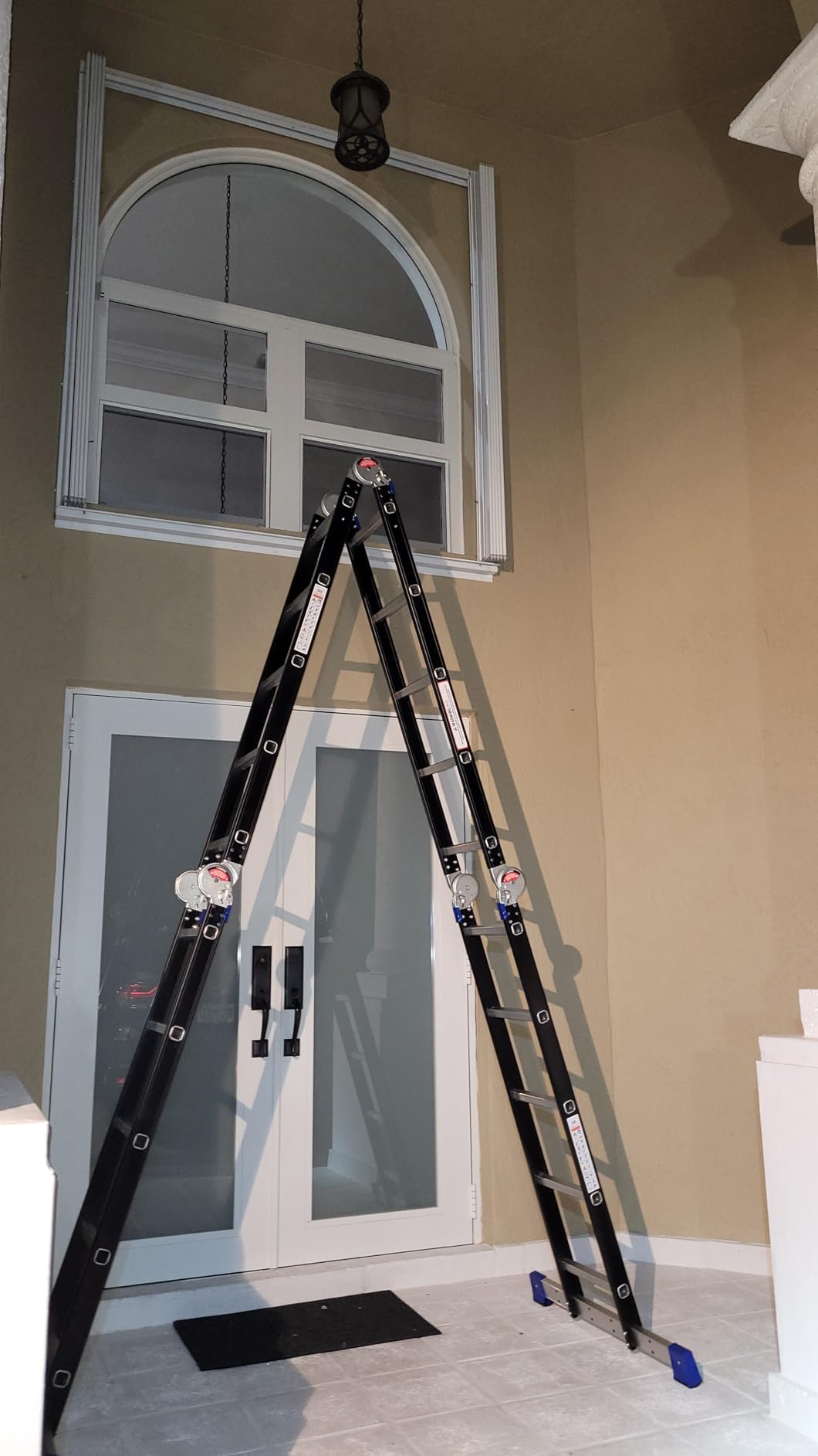 Step Ladder, Bryner 12Ft Multi-Purpose Aluminium Folding Extension Ladders, 7 in 1 Folding Adjustable Telescoping Step Ladder 330lbs customer photo 1