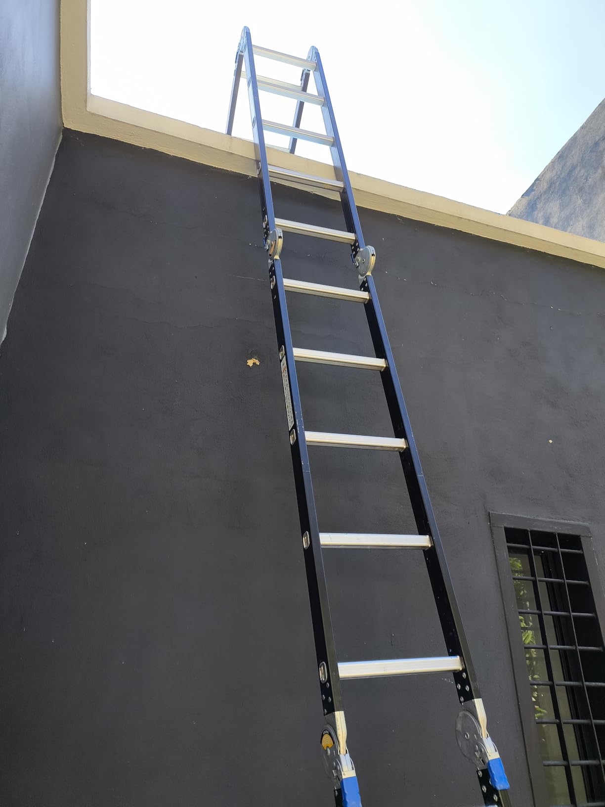 Step Ladder, Bryner 12Ft Multi-Purpose Aluminium Folding Extension Ladders, 7 in 1 Folding Adjustable Telescoping Step Ladder 330lbs customer photo 2