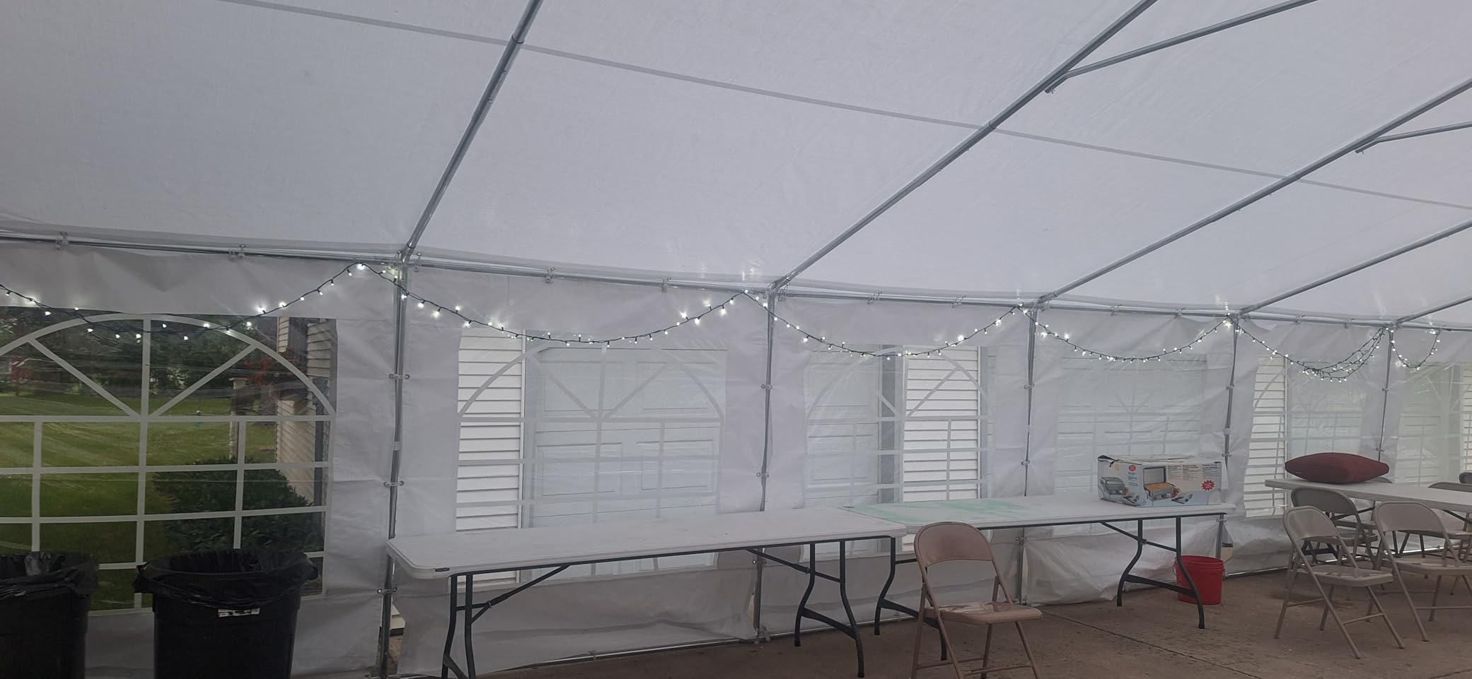 GREEN PARTY 16x20 ft Party Tent Heavy Duty, Outdoor Wedding Commercial Tent | Large Event Shelters, with 3 Carry Bags & Removable Sidewalls, Outdoor Canopy Gazebo, for Parties, Carport, Backyard, Patio customer photo 1