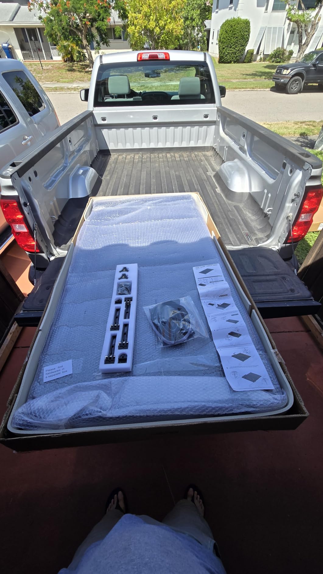 Hard Folding Truck Bed Tonneau Cover Compatible with Chevy Silverado & GMC Sierra 1500(2007-2026) 2500 3500 HD(2007-2019) 6.6 ft Standard Box(NO CarbonPro Bed), Tri Fold Style customer photo 1