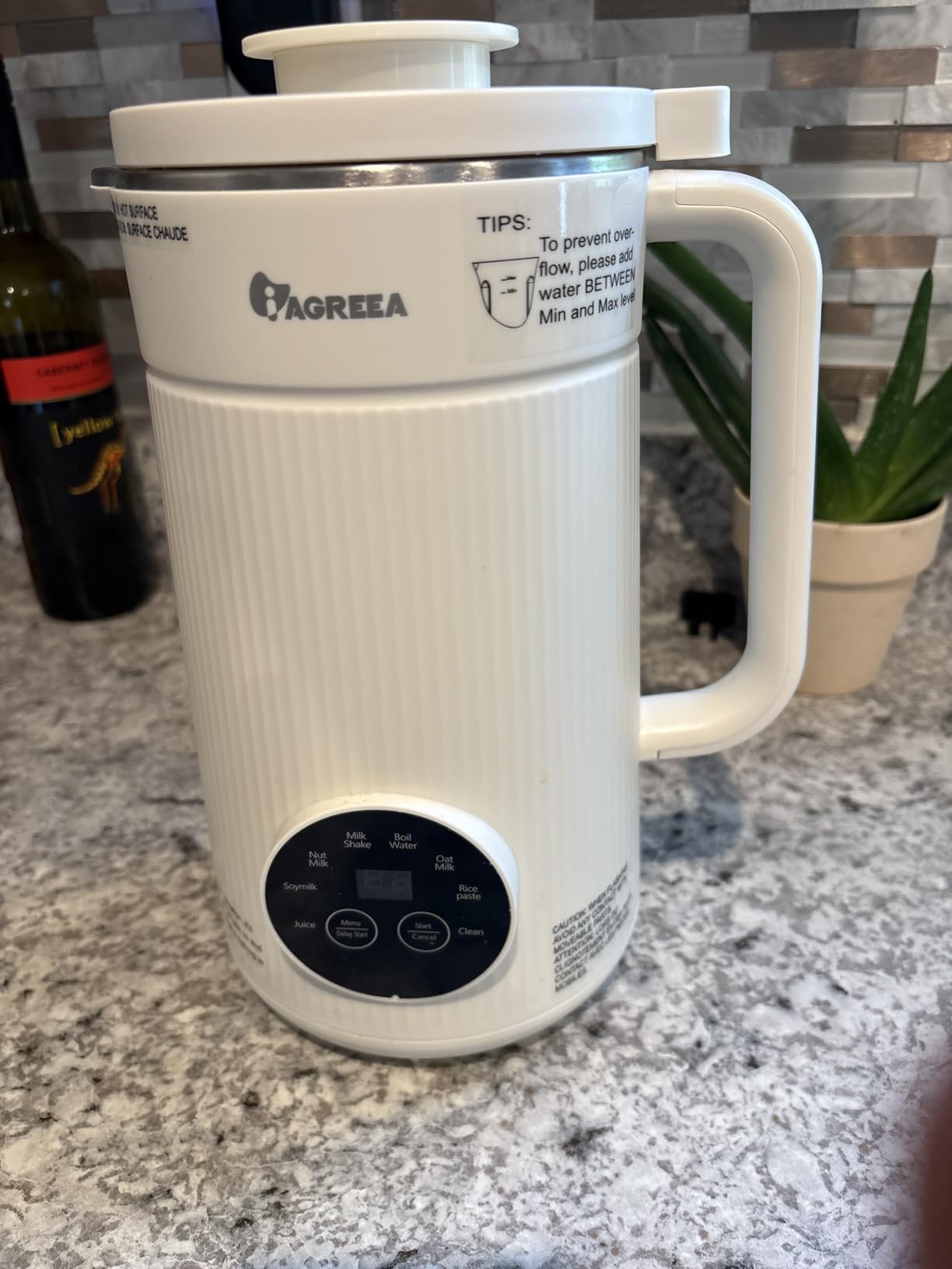 IAGREEA Nut Milk Maker Machine, 35oz Soy/Almond/Oat Milk/Juice Maker, White | 12H Delay, 2H Preservation, 8 Programs, BPA-Free, Self-Cleaning, Suitable for 4-5 People, 10 Stainless Steel Blade customer photo 2
