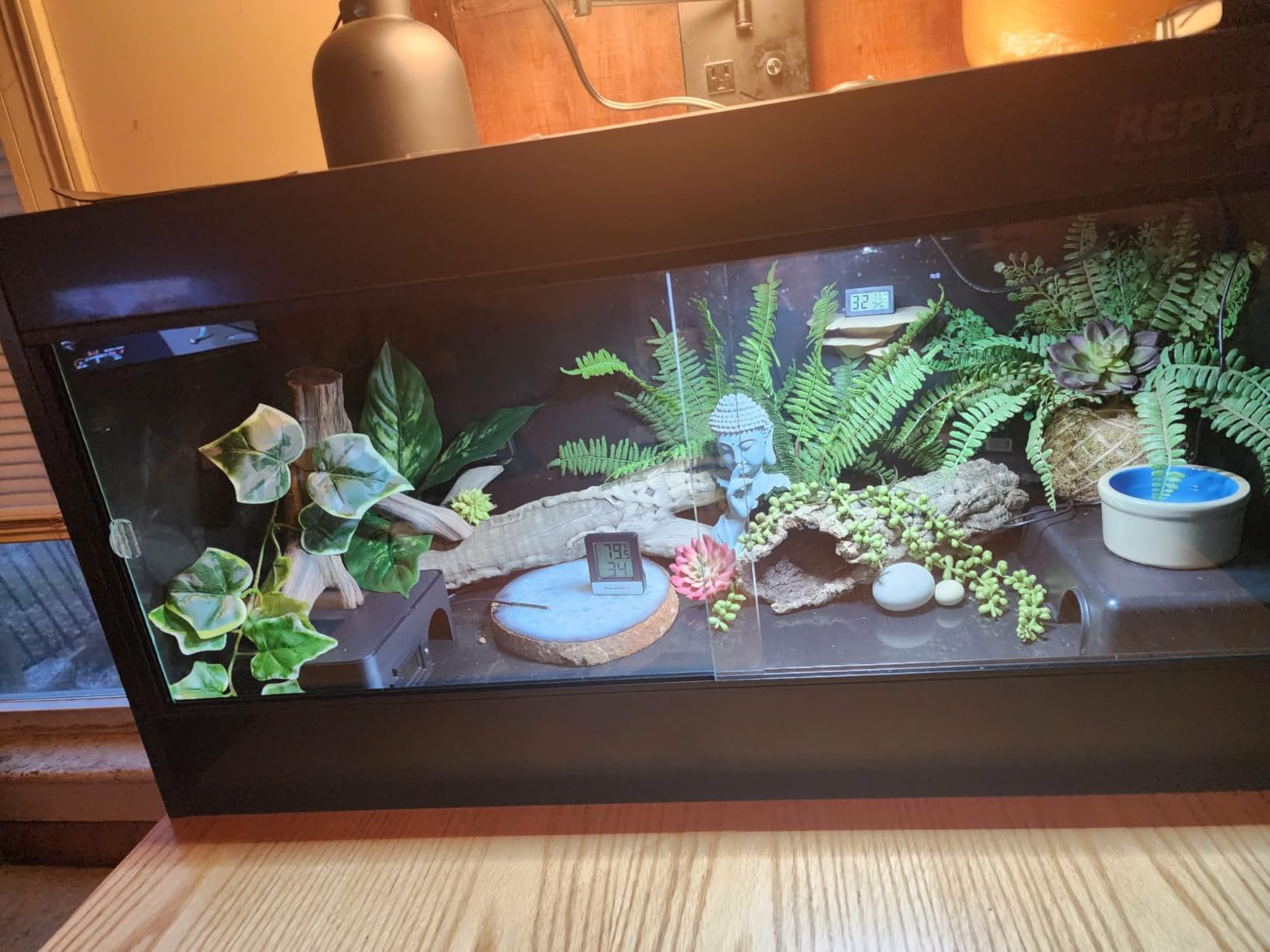 50 Gallon PVC Reptile Enclosure, 36x18x18 inch Reptile Tank with Glass Sliding Door and Screen Ventilation customer photo 2
