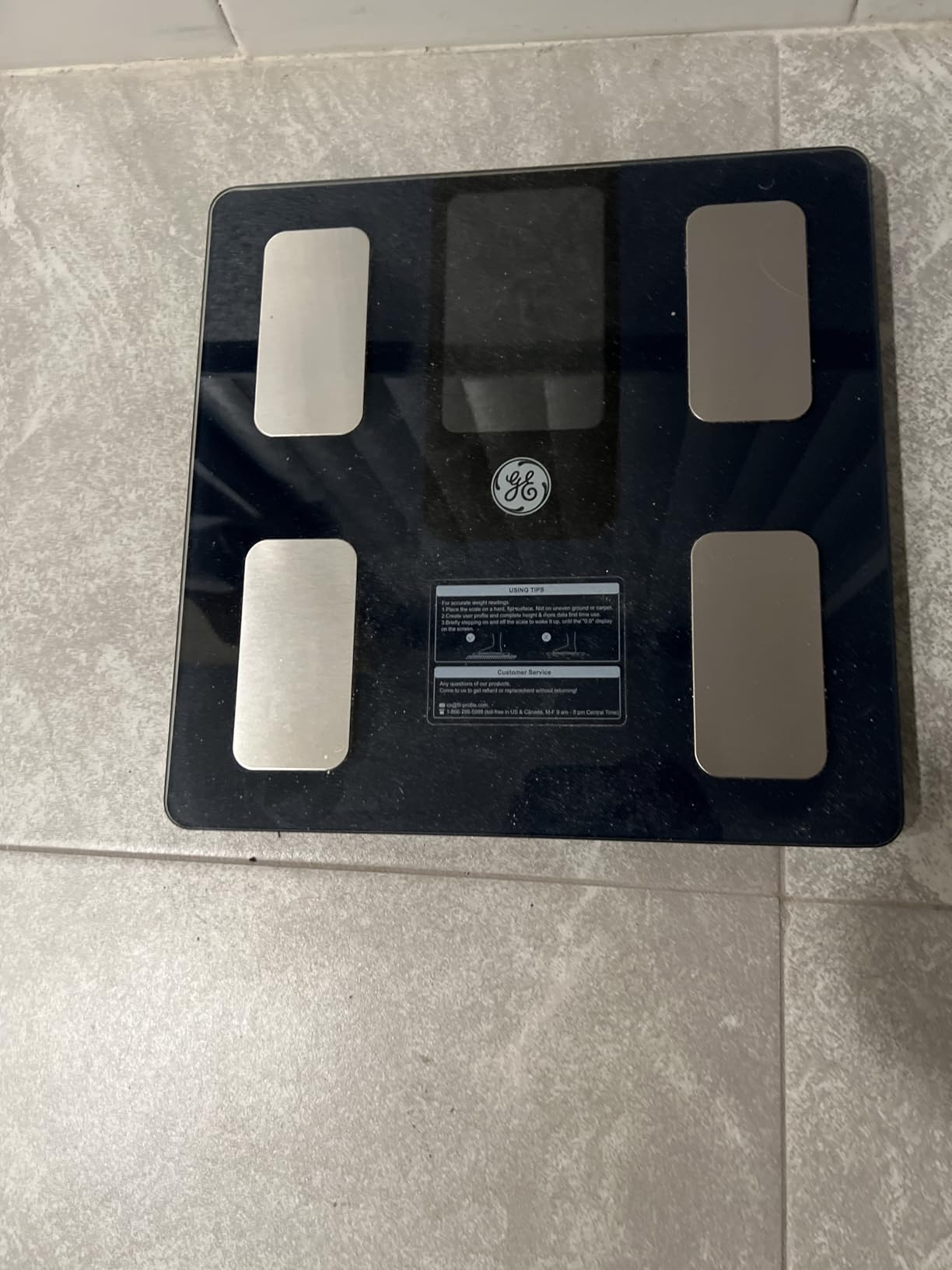 GE Smart Scale for Body Composition, Weight, BMI, 500lb, Large 11.8-Inch | Body Fat Scale with Muscle Mass, Digital Bathroom Weighing Health Monitor, FSA Eligible HSA, Bluetooth App Sync, Dark Blue customer photo 1