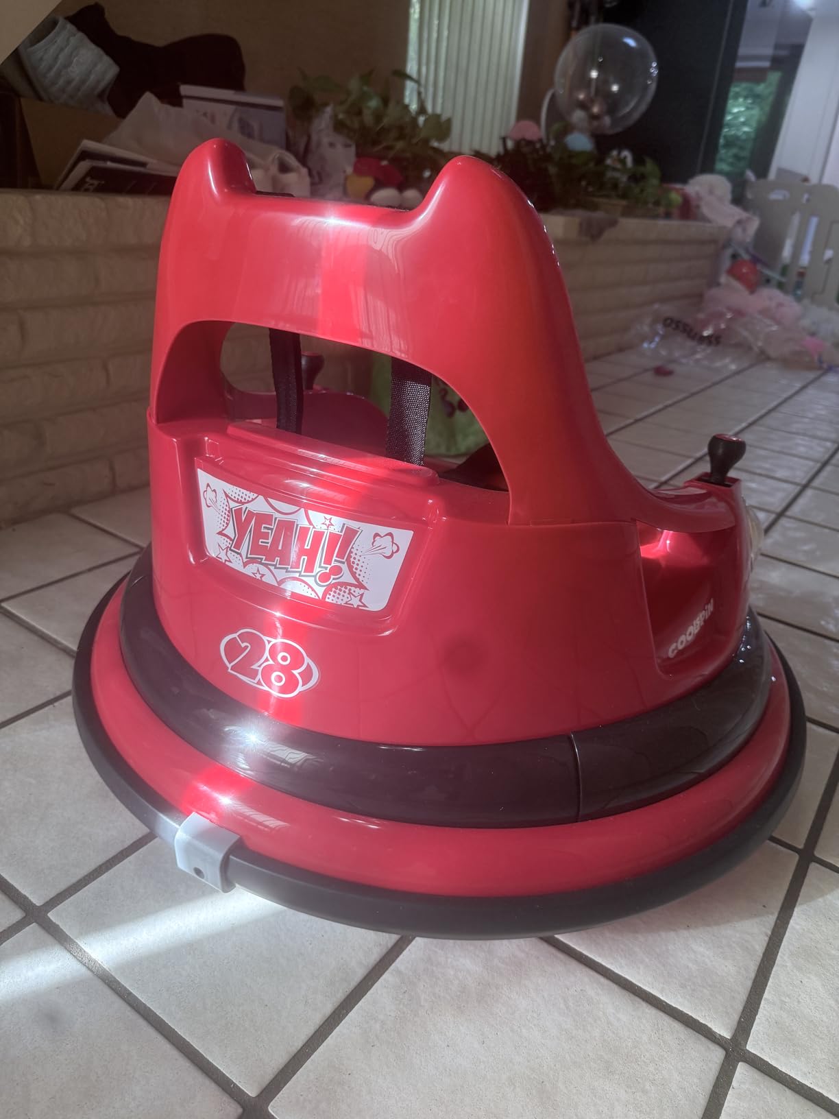 ELEMARA Bumper Car, 1.9MPH Max, 12V Electric Car for Kids W/Parent Remote, Bluetooth Ride on Toys, Ride on Car W/2-Speed, 2 Driving Mode, 360°Spin, Music,5 Lighting Mode, DIY Stickers, Blue customer photo 2