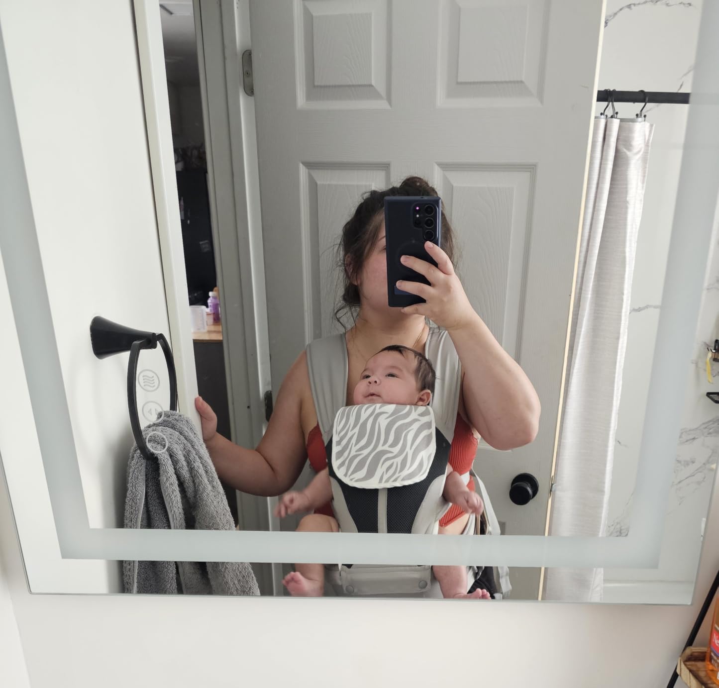 MOMTORY Safety-Certified 6-in-1 Baby Carrier Newborn to Toddler, Black - Plus Size Friendly, 6 Carry Positions, Ergonomic Hip Support, Cozy Baby Carrier with Hipseat for 7-50lbs customer photo 1