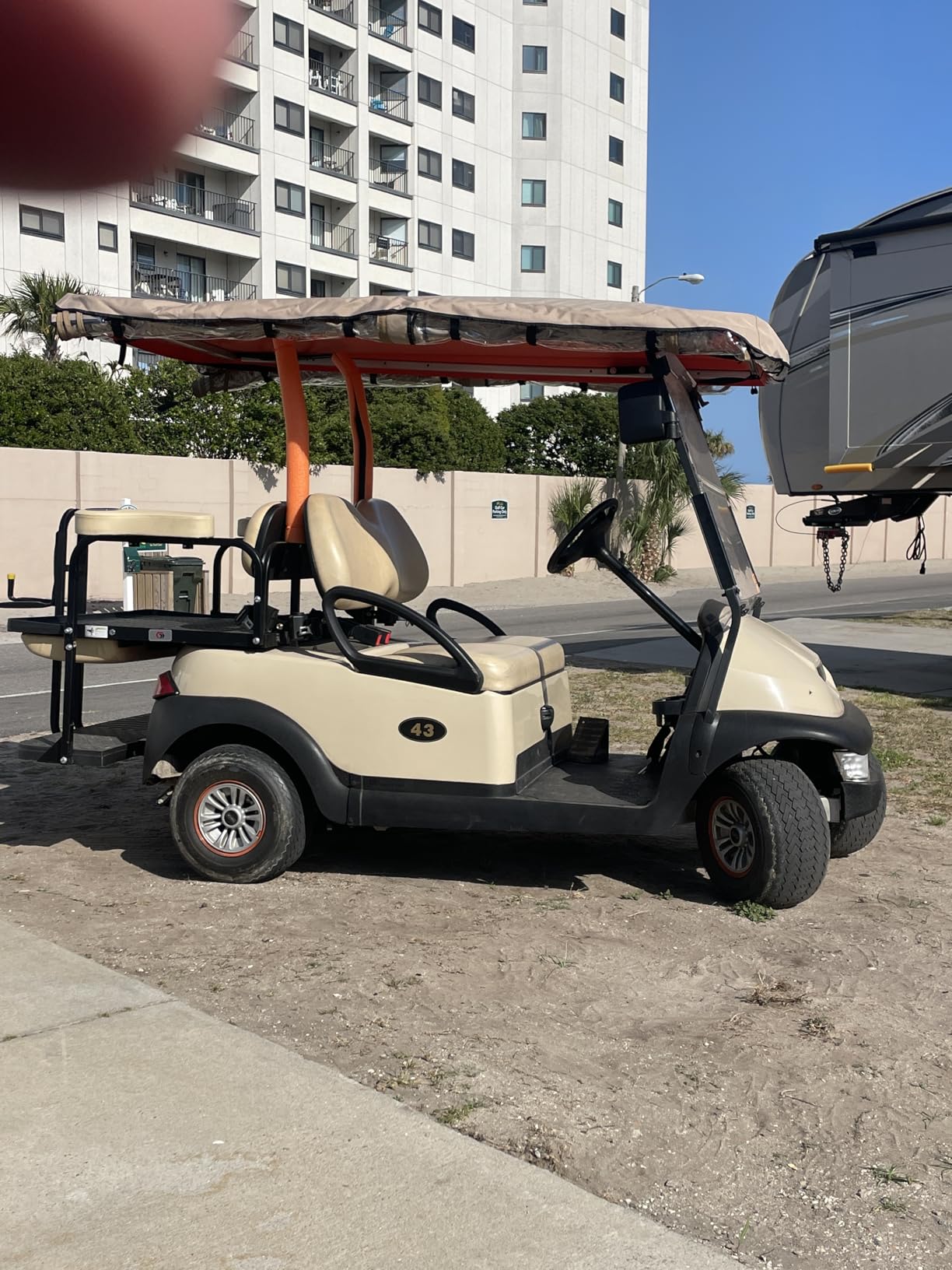 Deluxe 4-Person Golf Cart Driving Enclosure Cover Fit for EZGO, Yamaha Cart | Long Roof,Heavy Duty Polyester, Clear PVC Windows, Easy to Install, All Weather Protection customer photo 2