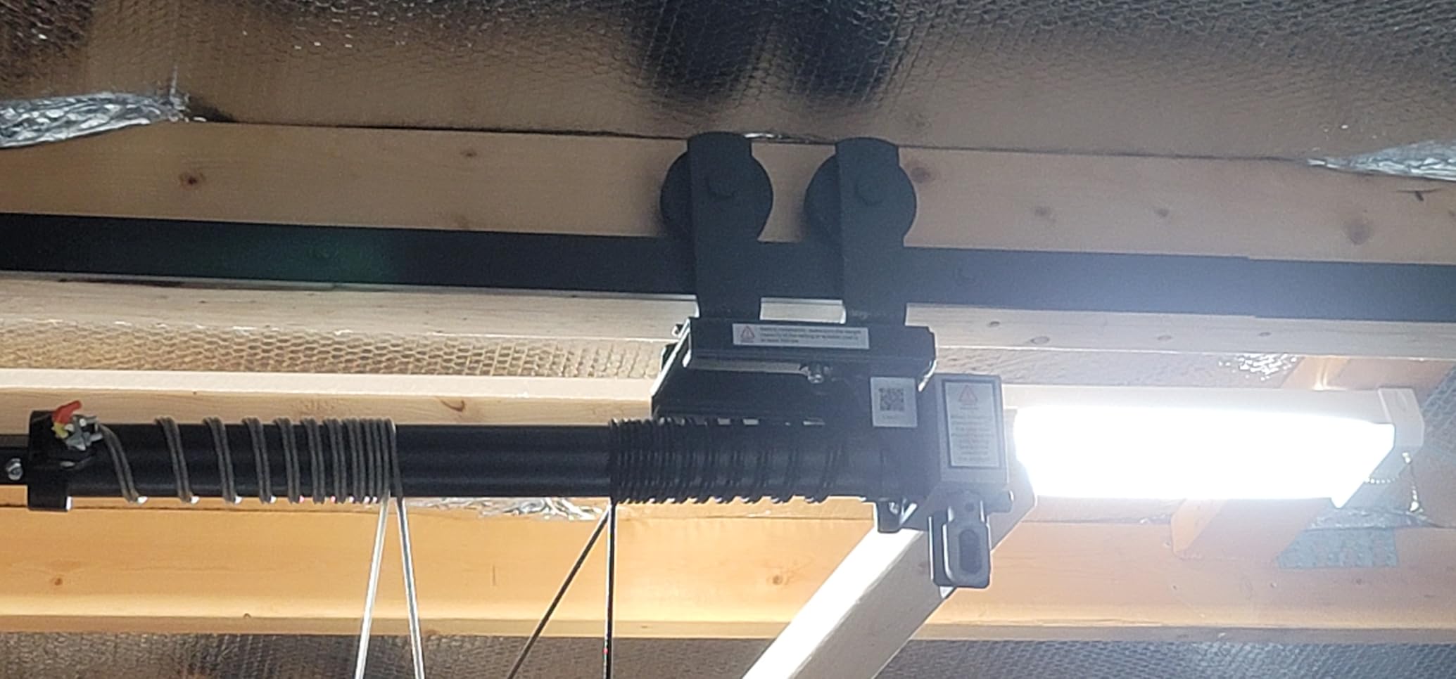 FLEXIMOUNTS GL1 Overhead Garage Lifting Storage Rack, 4x4 Ft Heavy-Duty Metal Garage Ceiling Rack, Adjustable Organization System With 71''L Axle, 350lbs Weight, Black customer photo 2