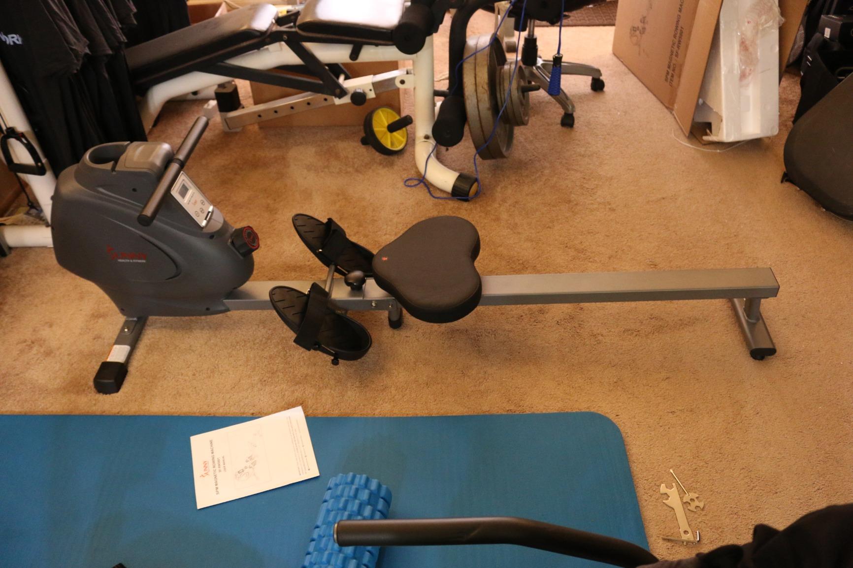 Sunny Health & Fitness Smart Magnetic Rowing Machine, Full-Body Workout | Up to 50