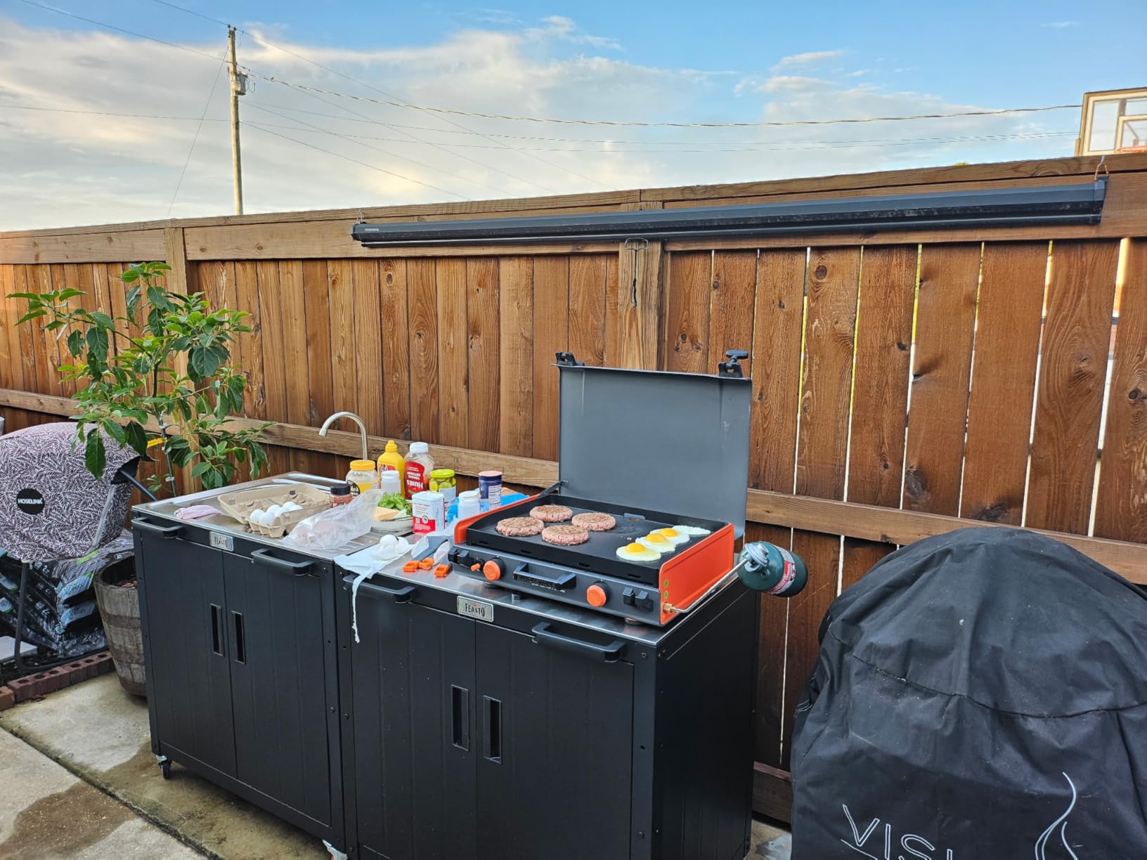 Feasto Modular Outdoor Kitchen Island with Storage and Stainless Steel Top | Stainless Steel Top for BBQ Food Prep, Storage Cabinet for Supplies, Modular Design for Outdoor Kitchen customer photo 1