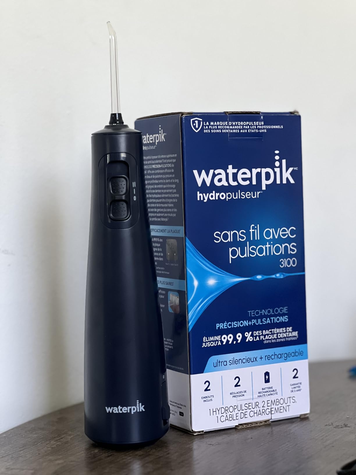 Waterpik Cordless Pulse 3100 Portable Water Flosser, Rechargeable, White | 2 Settings, 1 Precision Tip & 1 Tongue Cleaner Tip for Fresh Breath, Travel, Shower Use, ADA Accepted, WF-20 Amazon Exclusive customer photo 2
