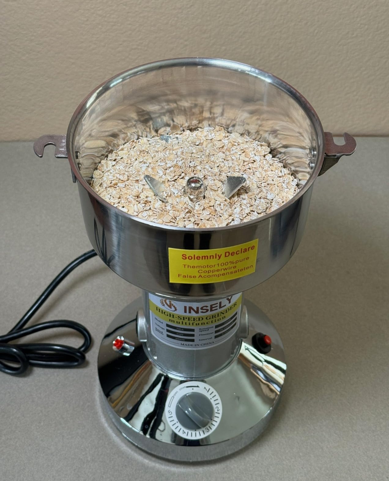 Grain Mill Grinder 2000g High Speed Food Grain Mill Stainless Steel Seeds Flour Nut Wheat Corn Spices & Seasonings Dry Grinder Electric Machine Grinder for Kitchen customer photo 1