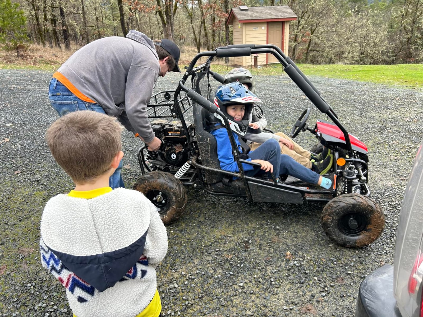 Coleman Powersports GK200 196cc Gas Powered Dual Seat Go-Kart, Reverse Gear, Adjustable Suspension, 275 lbs Maximum Load, Off Road Adventure Vehicle customer photo 1