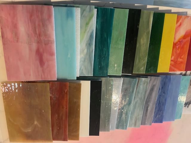 LITMIND 24 Sheets Transparent Cathedral Stained Glass Variety Pack - 4 x 6 Inch Vibrant Rainbow Art Glass for Suncatchers, Mosaics & DIY Crafts customer photo 2