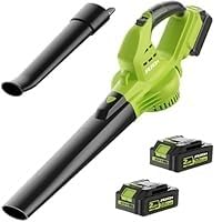 Leaf Blower Cordless with 2 Battery and Charger, 130MPH 180CFM High Speed Leaf Blower with 2 Tubes, 20V Electric Leaf Cleaner, Lightweight Handheld Blowers for Lawn Care, Patio, Garden, House, Depot customer photo 1