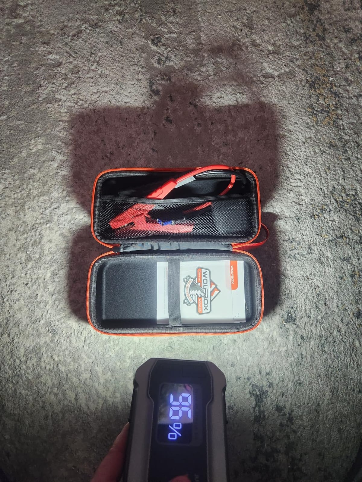 WOLFBOX 4000A Jump Starter, 12V Car Battery Jumper Starter Portable with 65W Quick Charger, LED Display, 88.8Wh Booster Jump Box Pack (10L Gas 10L Diesel Engine) with LED Light, Jumper Cables, MV24 customer photo 1