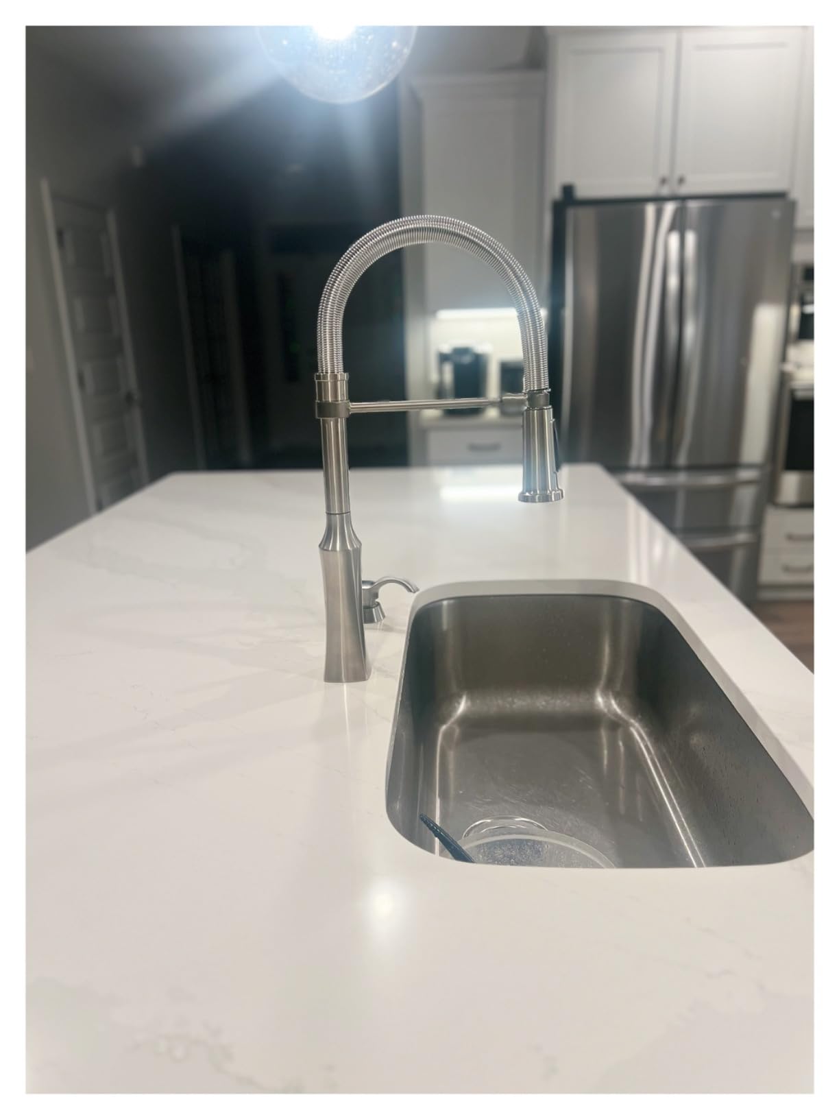 Delta Ermelo Pro Style Commercial Kitchen Faucet with Pull Down Sprayer, Brushed Nickel Single Hole Kitchen Sink Faucet, Single Handle, Stainless 18887-SS-DST customer photo 2