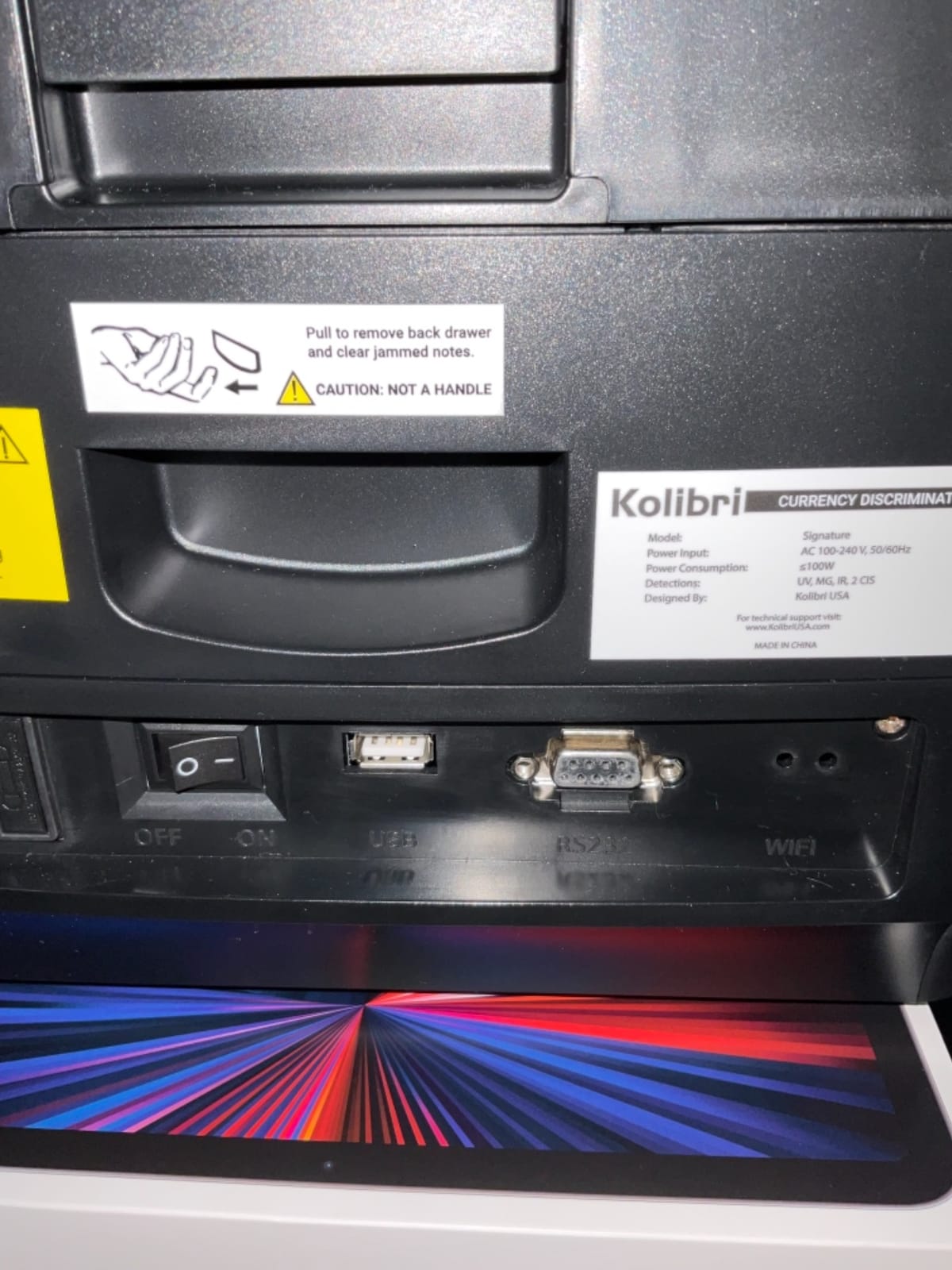 KOLIBRI Money Counter Machine I LCD Display I Business Grade I Advanced IR/UV/MG/MT/DD/HLF Detection I Mixed Denomination I Multi-Currency I Back Loading I 3-Years Warranty I KBR-500 customer photo 1
