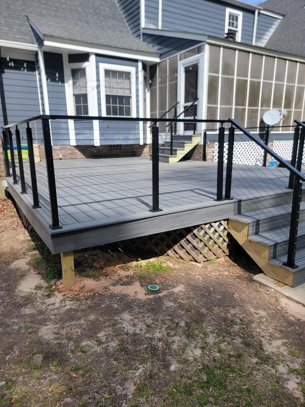 Muzata 16-20ft Modular Cable Railing Kit for Deck Surface Mount 36in RW49 | 5 Level Post Kit with Wire Rope & Cable Railing Hardware, No Handrail, Black Cable Railing System, Length Adjustable customer photo 2