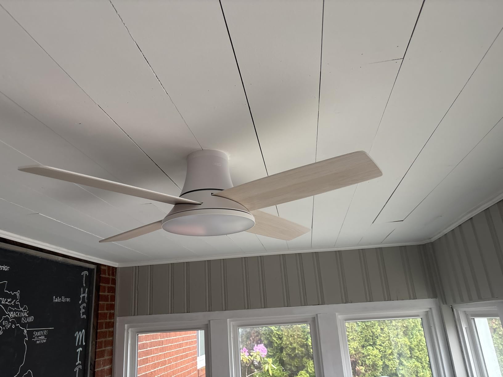 DREO Ceiling Fans with Lights 44'', Flush Mount Smart Ceiling Fan, Remote customer photo 2
