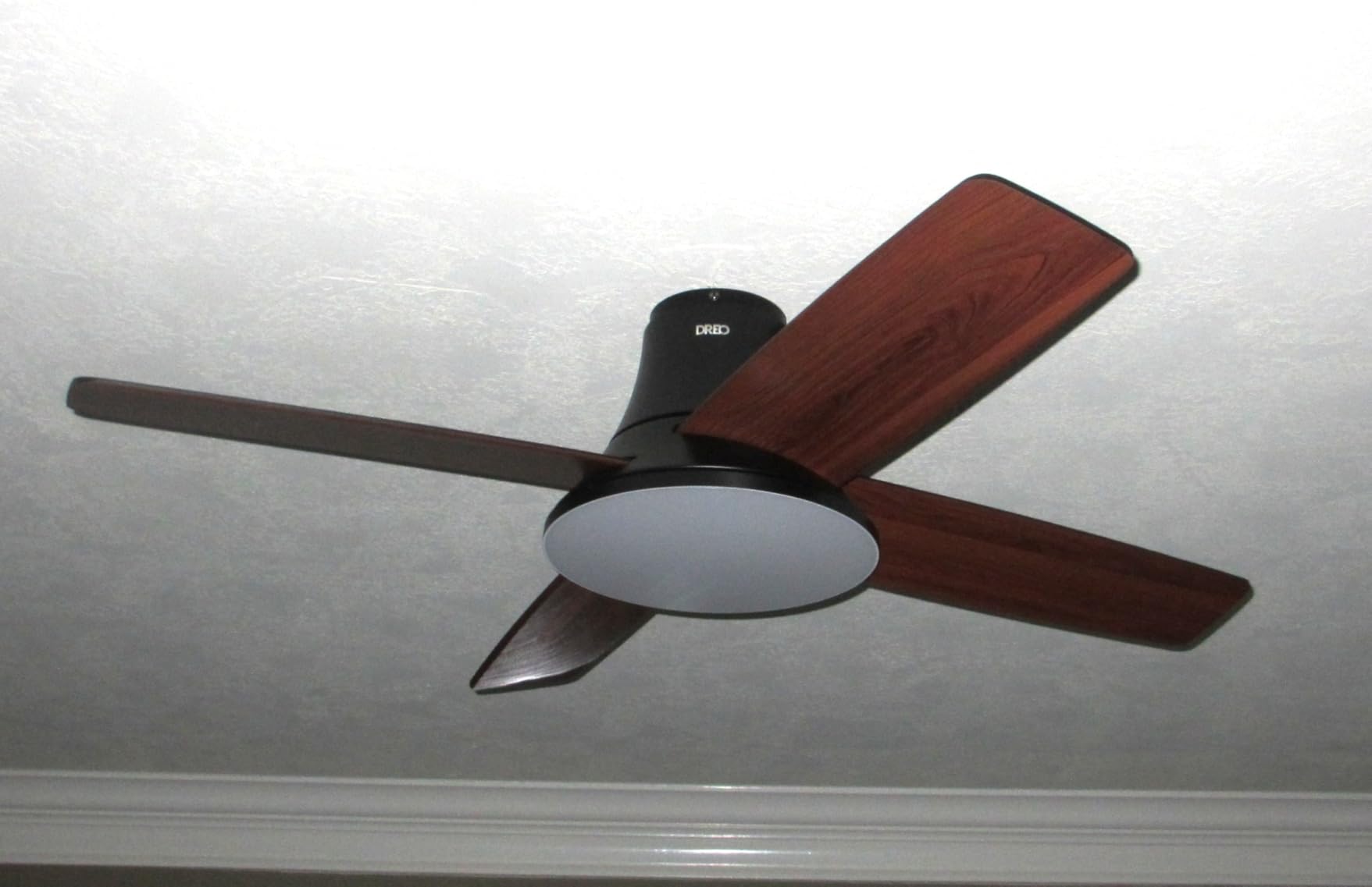 DREO Ceiling Fan, 44 Inch Low Profile Ceiling Fan with Light and Remote, 5CCT LED, 6-Level Dimmable, 6-Speed, Reversible Motor, 22 dB, Timer, Easy-Install, Black Flush Mount for Bedroom customer photo 1