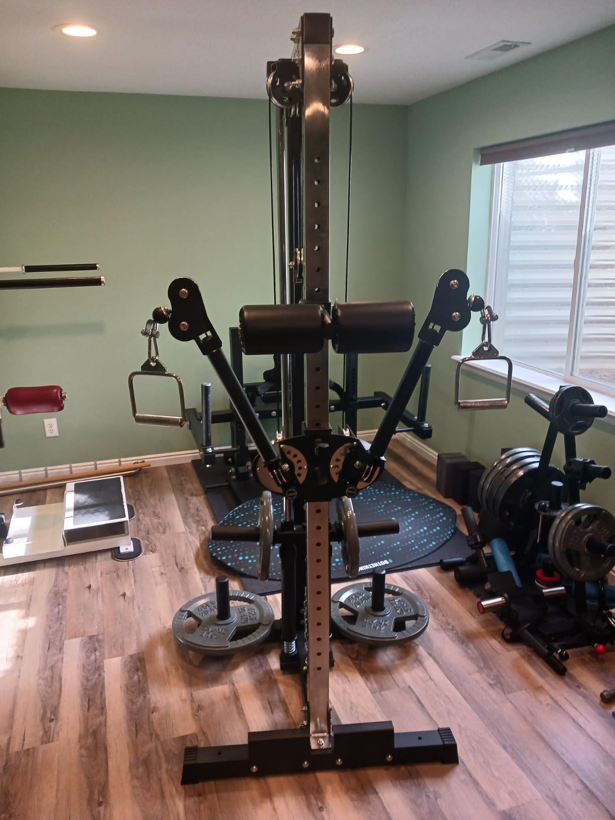 Eonfit E1 2.0 Cable Station, Cable Crossover Machine with Pulley System | Wall Mount & Free Standing Dual Swivel Arms Cable Machine with Removable Footplate for Garage Home Gym customer photo 1