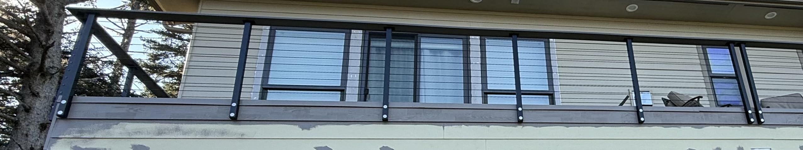 Muzata 16-20ft Side Mount Modular Cable Railing Kit for Decks 36 Inch RW21 | 5 Level Post Kit with Wire Rope & Cable Railing Hardware, No Handrail, Black Cable Railing System, Length Adjustable customer photo 2
