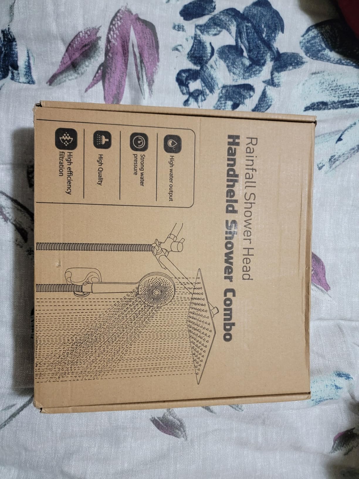 Shower Head, Rain Shower Head with Handheld Spray Combo, 10 Inch Adjustable High Pressure Rainfall Shower Head, Dual Showerhead Set with Extension Arm and 60 Inch Long Shower Hose (Silver) customer photo 1