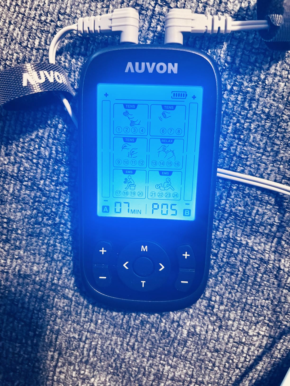 AUVON 3-in-1 TENS Unit Muscle Stimulator, 40 Levels for Gradual Pain Relief | EMS Massage Machine, Drug-Free for Shoulder, Sciatica, Back Pain Relief, 24 Modes Electronic Pulse Massager, 12 TENS Pads customer photo 1