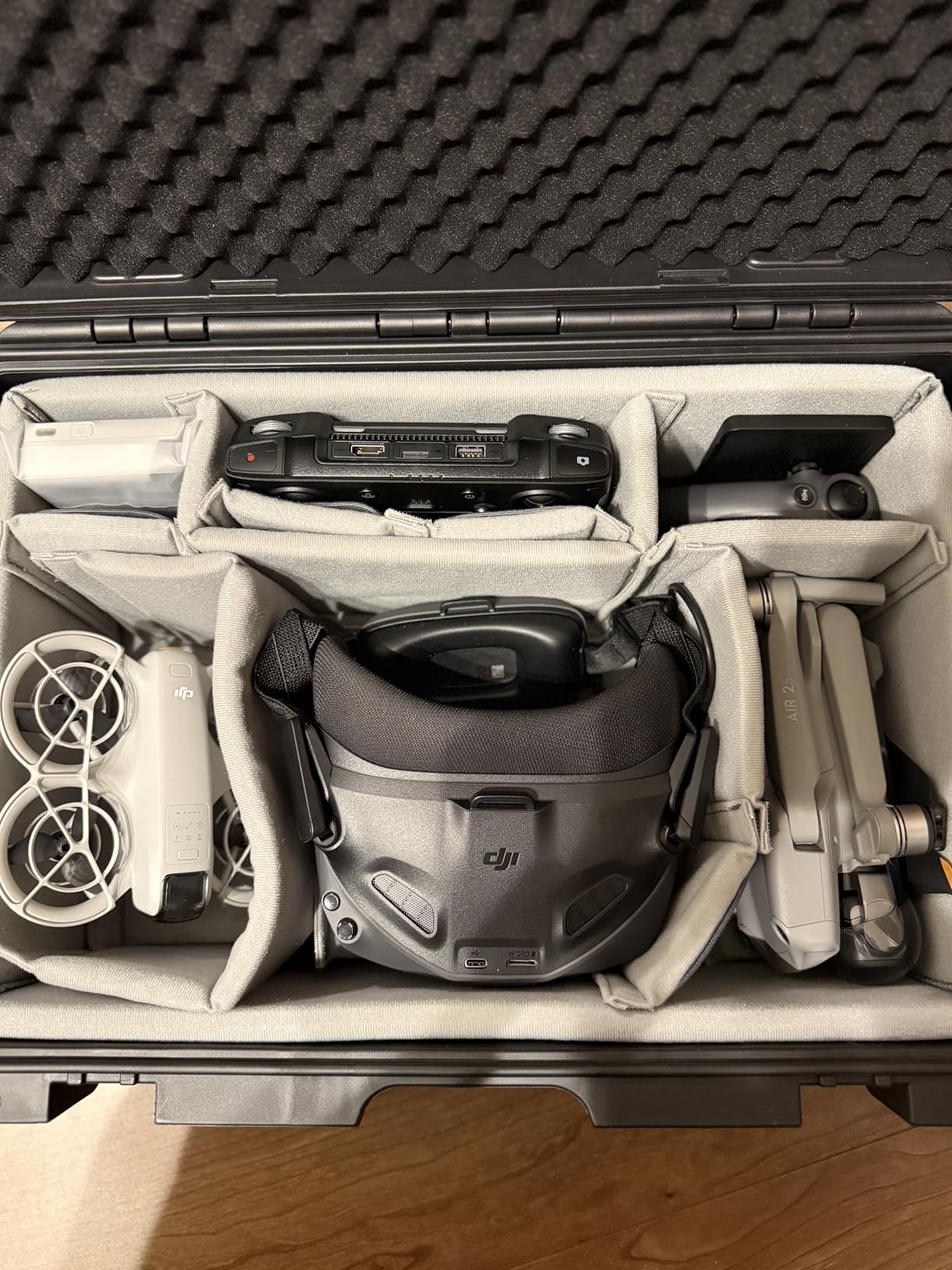 Lykus PVC1 Hard Case with Dividers for Cameras, Lenses, DJI Mavic/Air/Mini | 6 Removable Dividers, Mesh Pockets, IP67 Waterproof, Shockproof customer photo 2