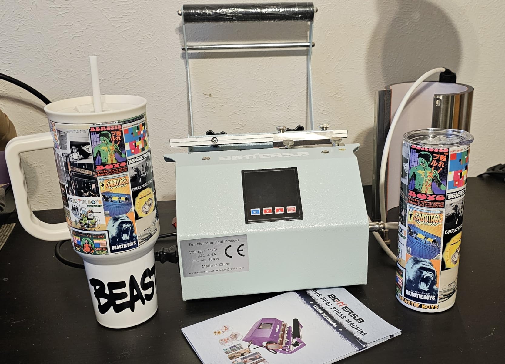 BetterSub 3in1 40 OZ Tumbler Mug Heat Press Machine 30 OZ 20 OZ 16 OZ Sublimation Straight Skinny Tumbler Mug, 11 OZ 15 OZ 16 OZ Sublimation Mug Heat Transfer customer photo 2