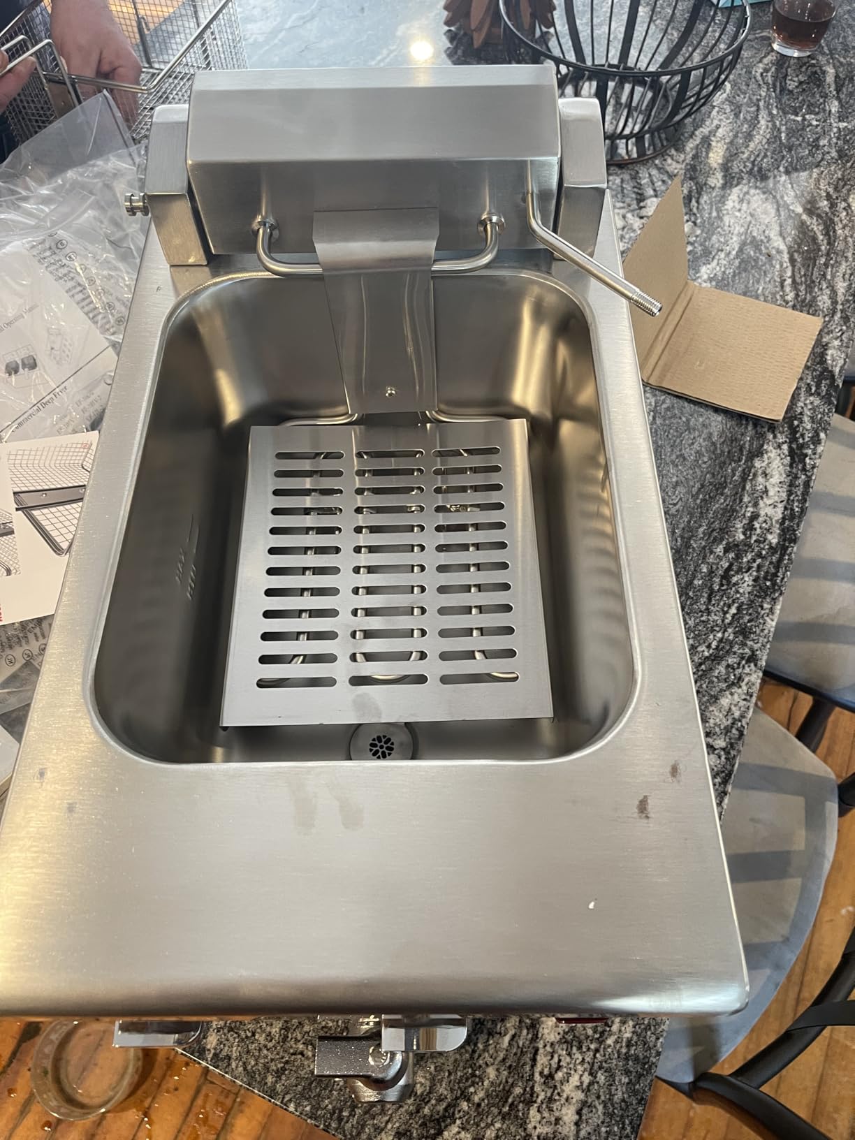 Commercial Deep Fryer 3500W Electric Countertop Fryer 25.4Qt Heavy Duty | Large Capacity Stainless Steel Deep Fryers with Double Baskets, Lid and High Legs for Restaurant, UL Certified customer photo 2