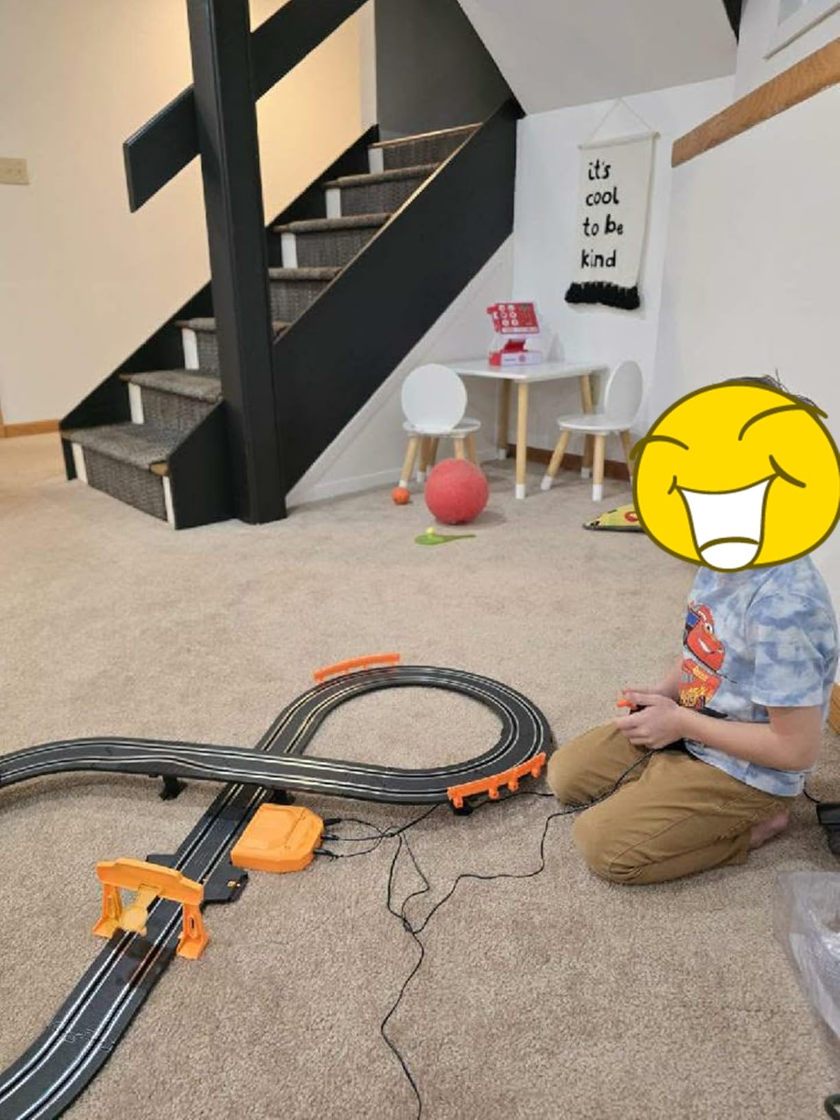 Slot Car Race Track Sets for Boys, Race Car Track with 2 High-Speed Slot Cars, Battery or Electric Car Track, Dual Racing Game Lap Counter Track Sets, Toys Gifts for Boys Girls Ages 6 7 8-12 customer photo 1