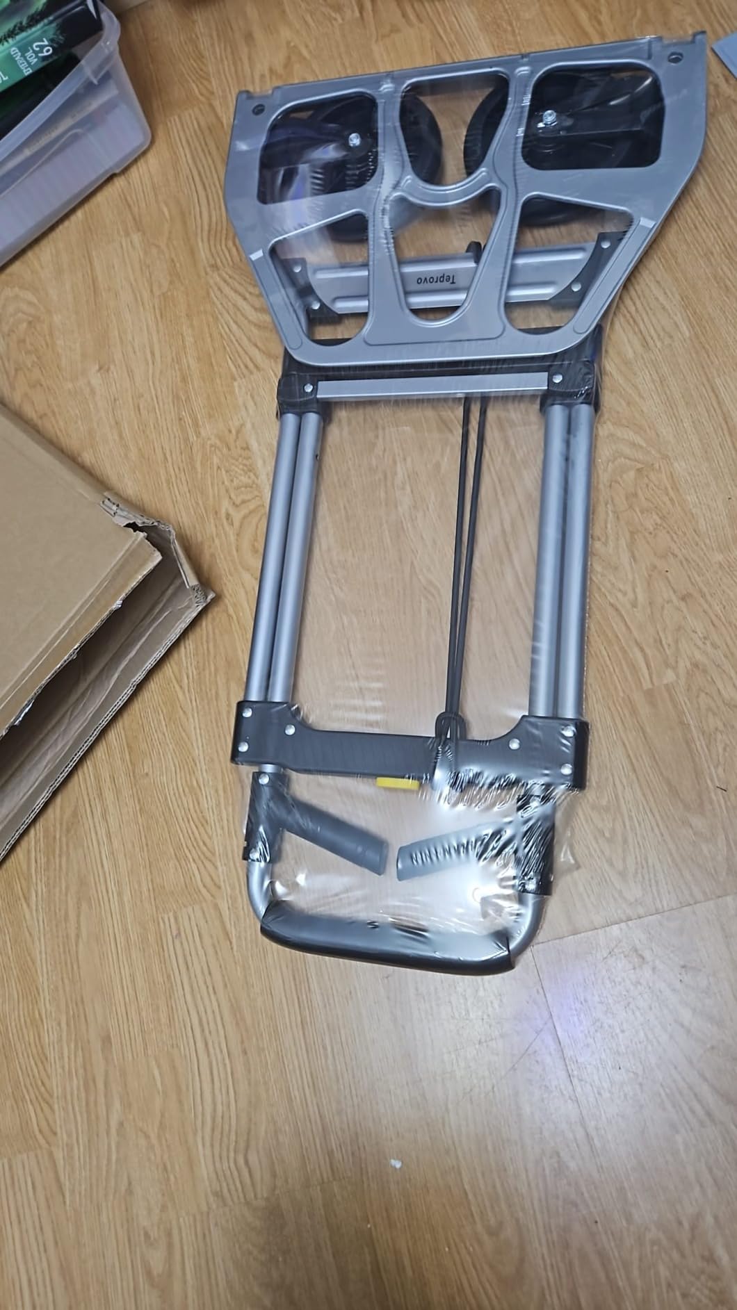 Teprovo Folding Hand Truck Dolly Cart,340LB Capacity Portable Aluminum Dolly Cart with Telescoping Handle and 7 Inch Rubber Wheels for Moving,Shopping,Travel,Office Use customer photo 2