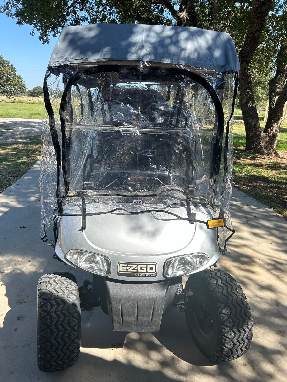 Golf Cart Enclosure - 2+2 Drivable Rain Cover for EZGO, Club Car - Durable Door Zipper, 4-Sided Clear Windows (4 Seater) customer photo 1