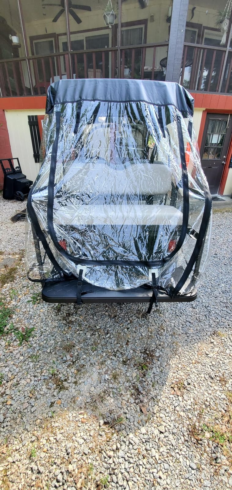 Golf Cart Enclosure - 2+2 Drivable Rain Cover for EZGO, Club Car - Durable Door Zipper, 4-Sided Clear Windows (4 Seater) customer photo 2