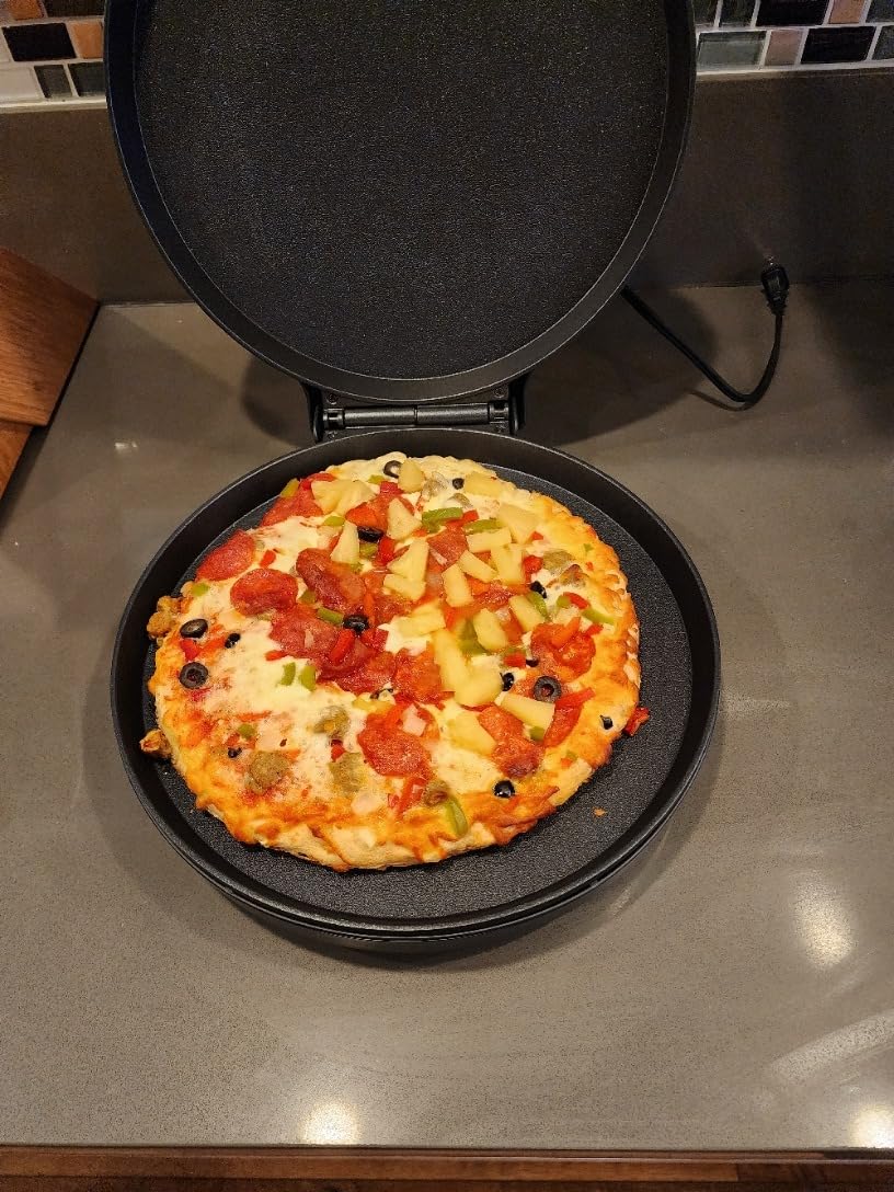 Chefman Everything Maker & Pizza Oven - 1440W Countertop Electric Pizza Maker with 12-inch Nonstick Cooking Plates, Plus Makes Quesadillas, Omelettes and More customer photo 2
