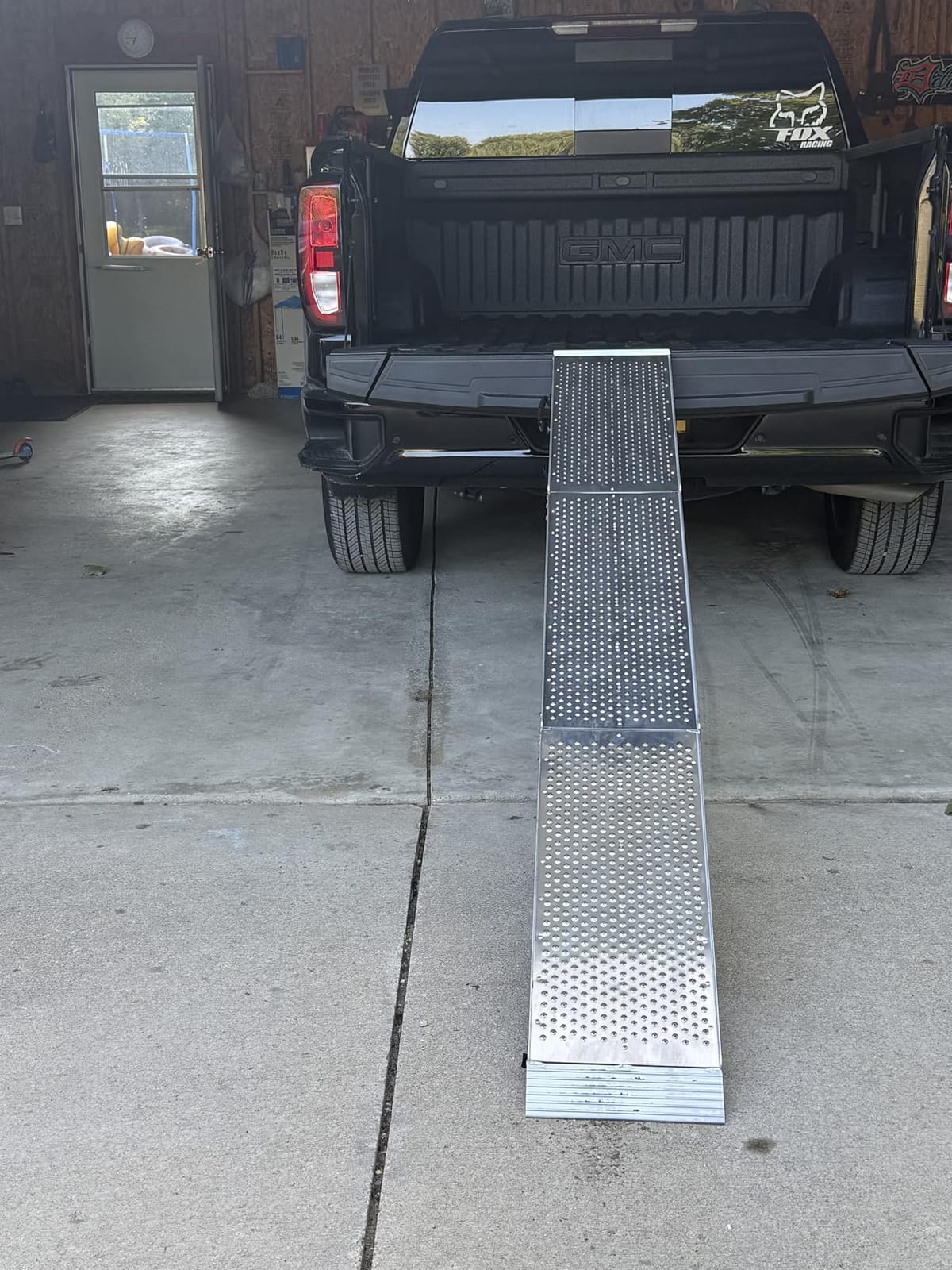 Aluminum Motorcycle Ramps & Loading Ramps for Pickup Trucks - Tri-Fold Lightweight Design for Dirt Bikes, Lawn Mowers, ATVs, 600 lb Capacity, 89