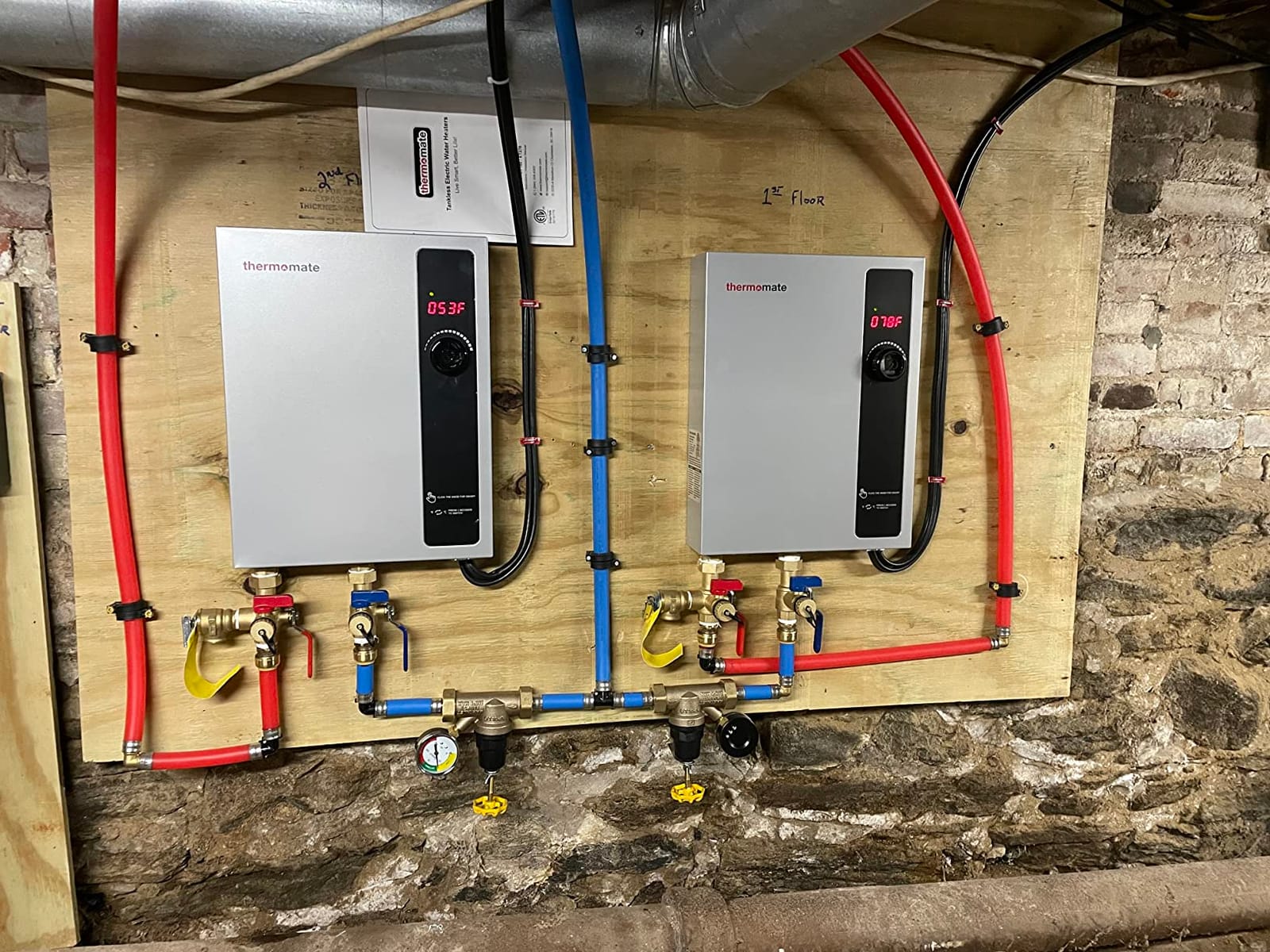 ThermoMate Tankless Water Heater Electric, 11kW 240 Volt On Demand Instant Hot Water Heater for Point of Use, Self-Modulating LED Display Knob Control, ETL Certified, 2.15GPM at 35°F Rise customer photo 1