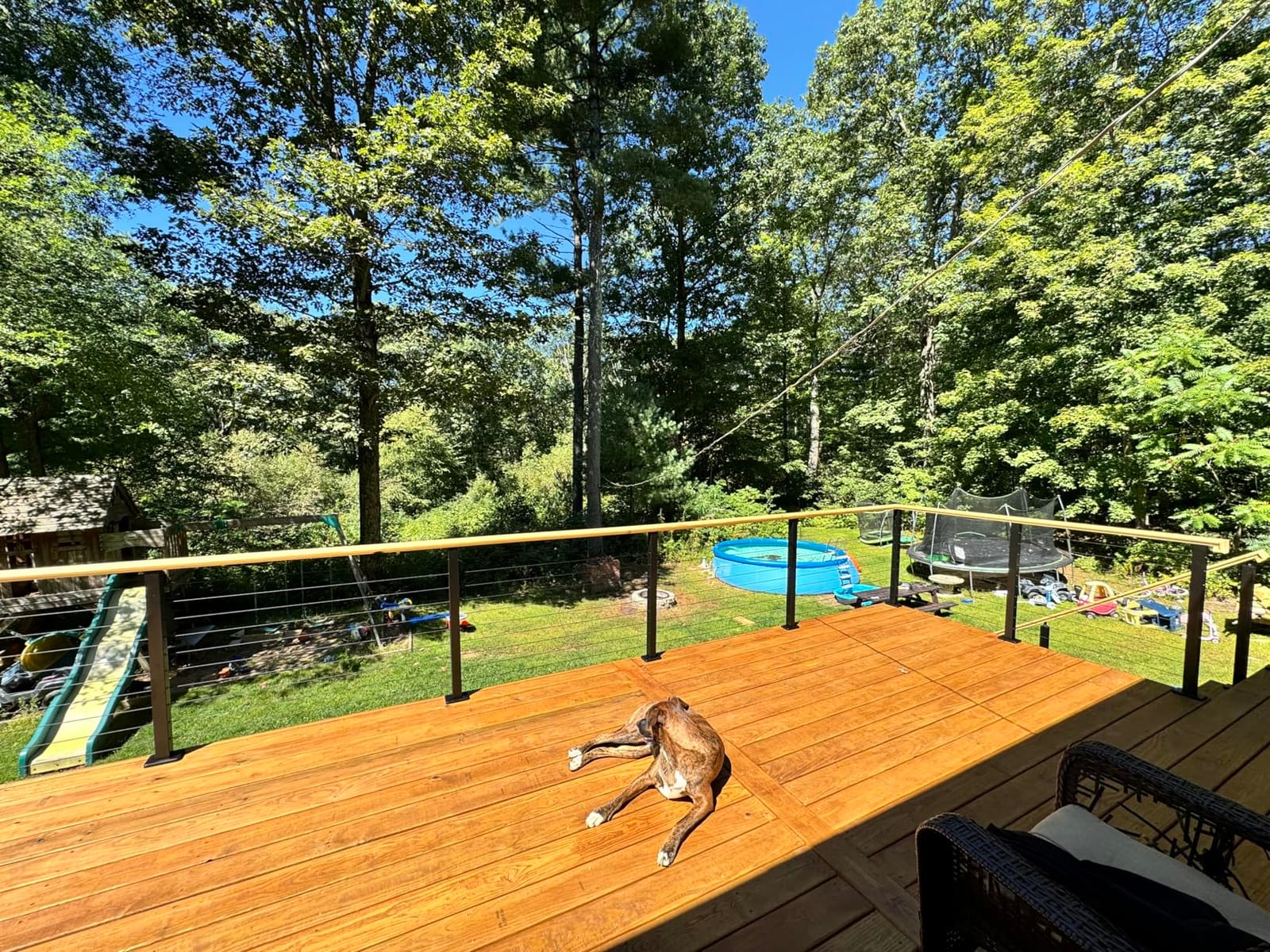 Muzata 16-20ft Modular Cable Railing Kit for Deck Surface Mount 36in RW17 | 5 Level Post Kit with Wire Rope & Cable Railing Hardware, No Handrail, Black Cable Railing System, Length Adjustable customer photo 1