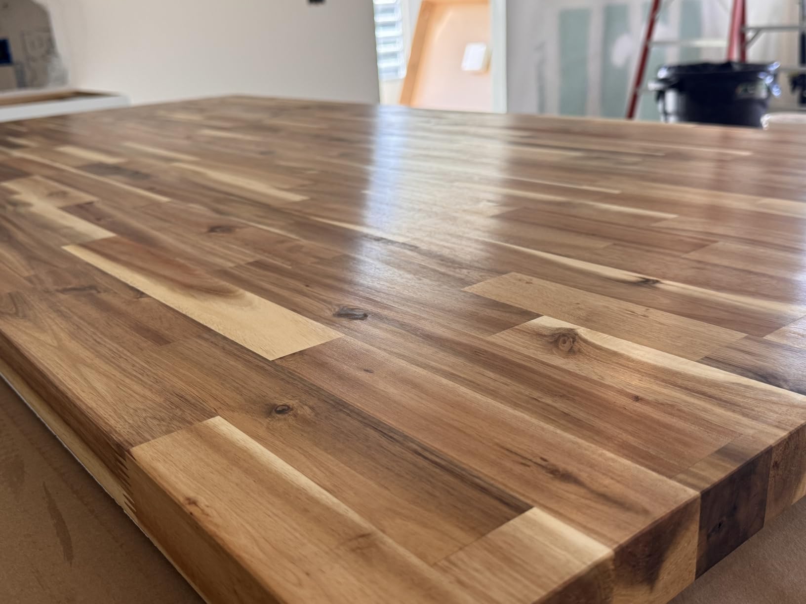 Howizz Acacia Butcher Block Countertop 60 x 25 x 1.5 Inches, Unfinished Solid Wood Table Top for DIY Desk Top, Workbench Top, Kitchen Countertop customer photo 2
