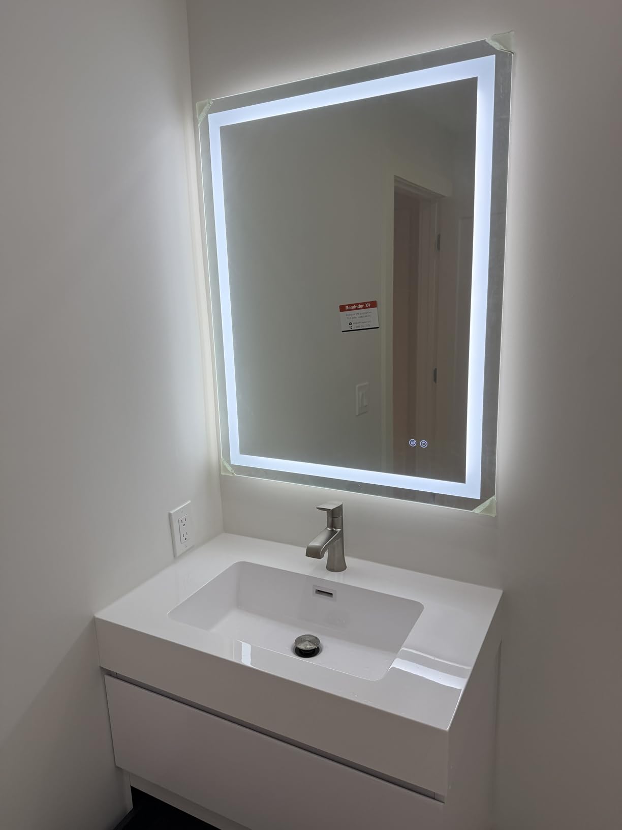Keonjinn 24x36 Inch LED Bathroom Mirror with Lights, Frontlit & Backlit | Lighted Bathroom Mirror, 3-Color Temperature & Stepless Dimmable Lighting, Fast & Safe Defogging, Effortless Installation customer photo 1