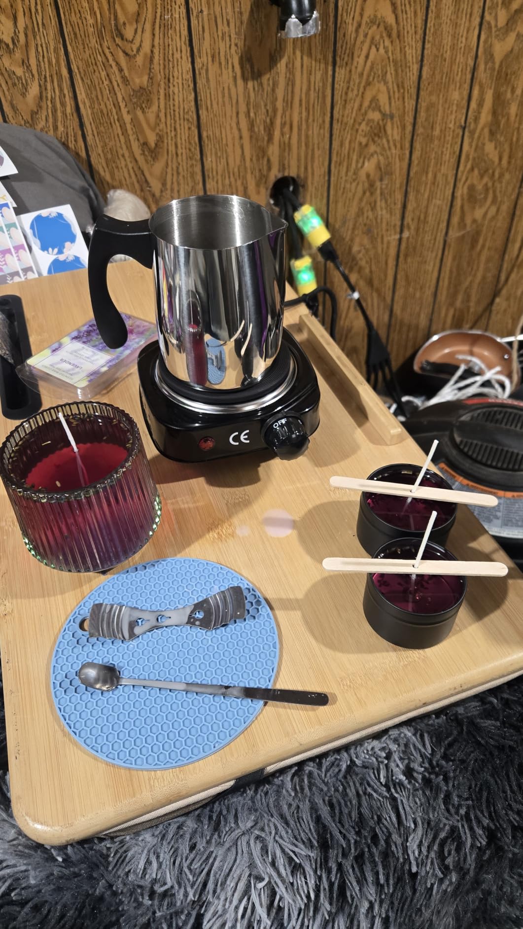 Complete Candle Making Kit With Wax Melter, Candle Making Supplies, DIY Arts & Crafts Kits Gift For Adults, Beginners, Including Bees Wax, 500w Electric Stove, Wicks, Rich Scents, Wick Clips, Pouring Pot Etc. customer photo 2