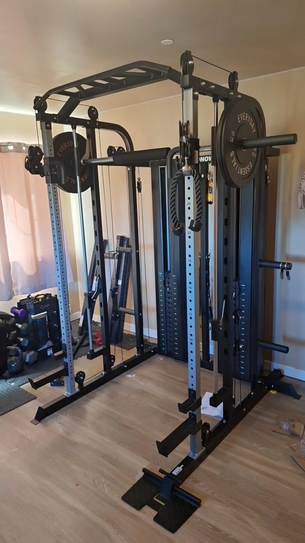 DONOW Smith Machine with Weight Stacks Home Gym System Cable Crossover | Multi Function, All in One, Heavy Duty, Lat Pulldown Bench, Hip Thrust Attachment, Smooth Smith Bar and Cable System customer photo 2