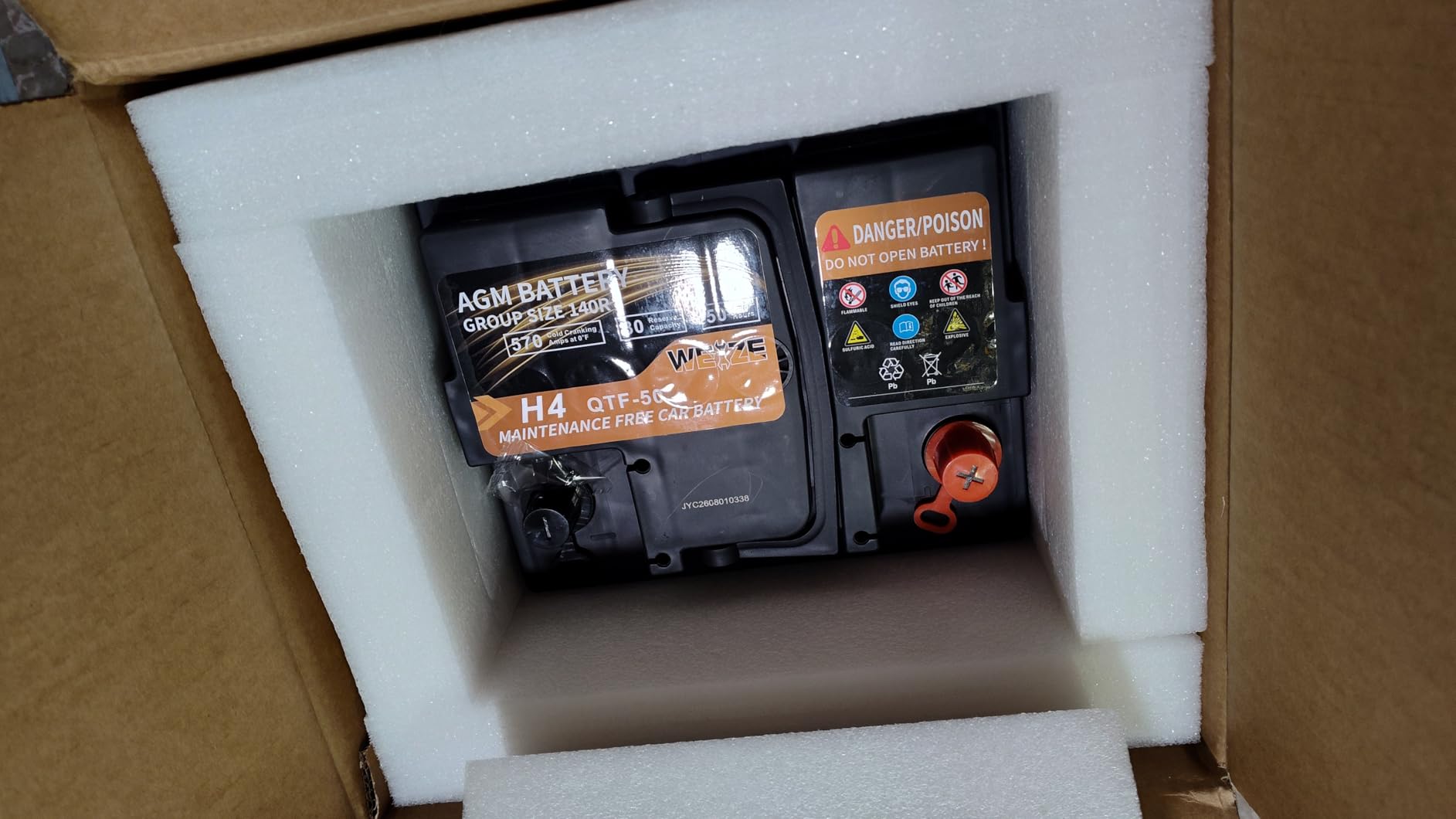 Weize Platinum AGM Battery BCI Group 24F Automotive Battery, 120RC, 710CCA, 36 Months Warranty customer photo 2