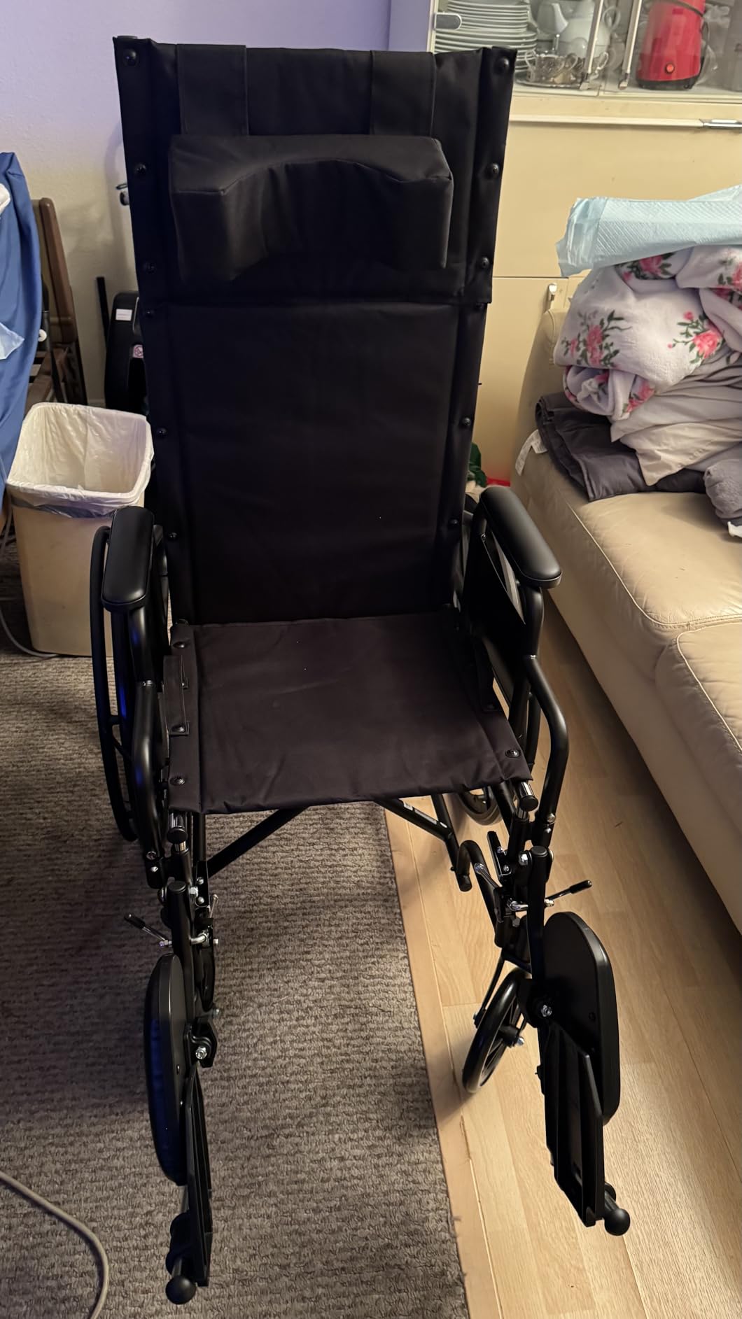 Vive Mobility Reclining Wheelchair with Elevating Leg Rests - Heavy Duty | Recliner Wheel Chair for Seniors & Adults -Wide 18